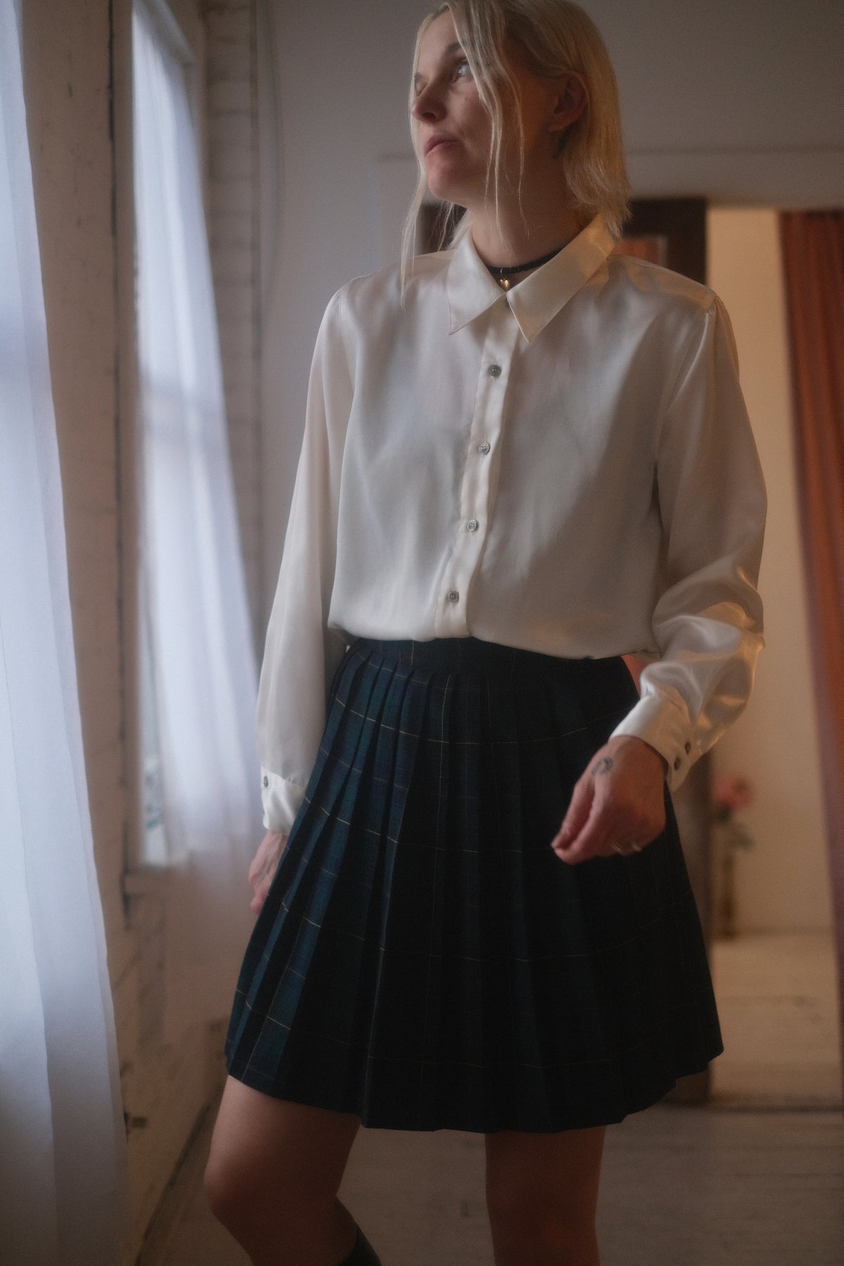 1980s Evergreen Plaid Mini