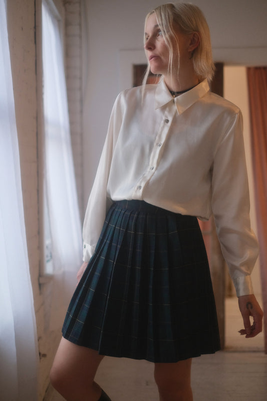 1980s Evergreen Plaid Mini