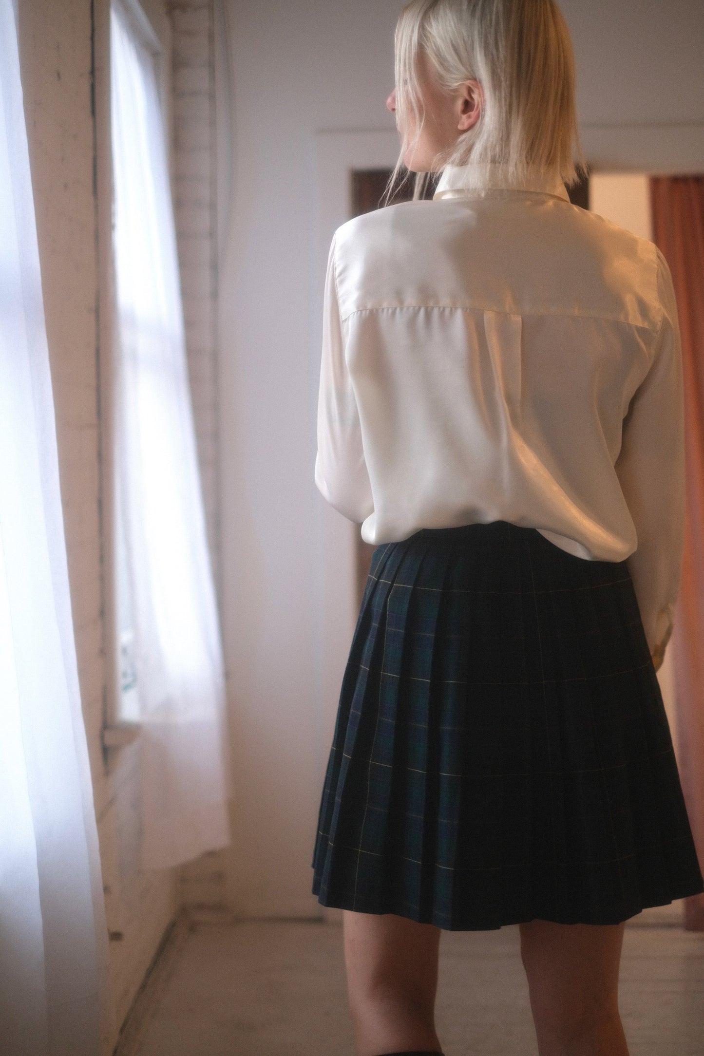 1990s Satin Oxford Blouse
