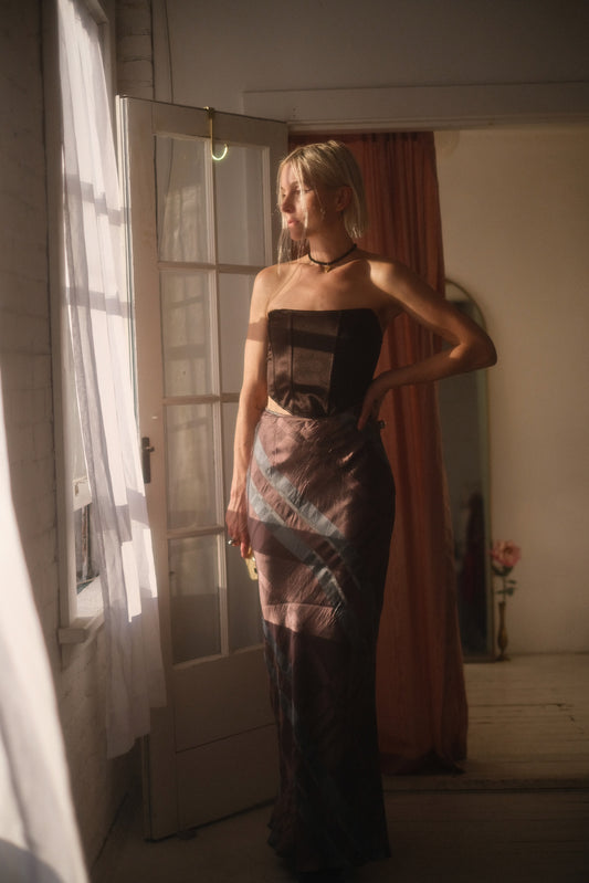 1990s Iridescent Plaid Skirt