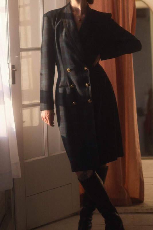 1980s Evergreen Blazer Dress