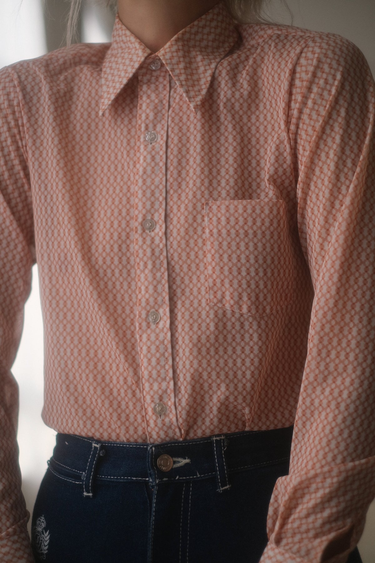1970s Peach Oxford Shirt