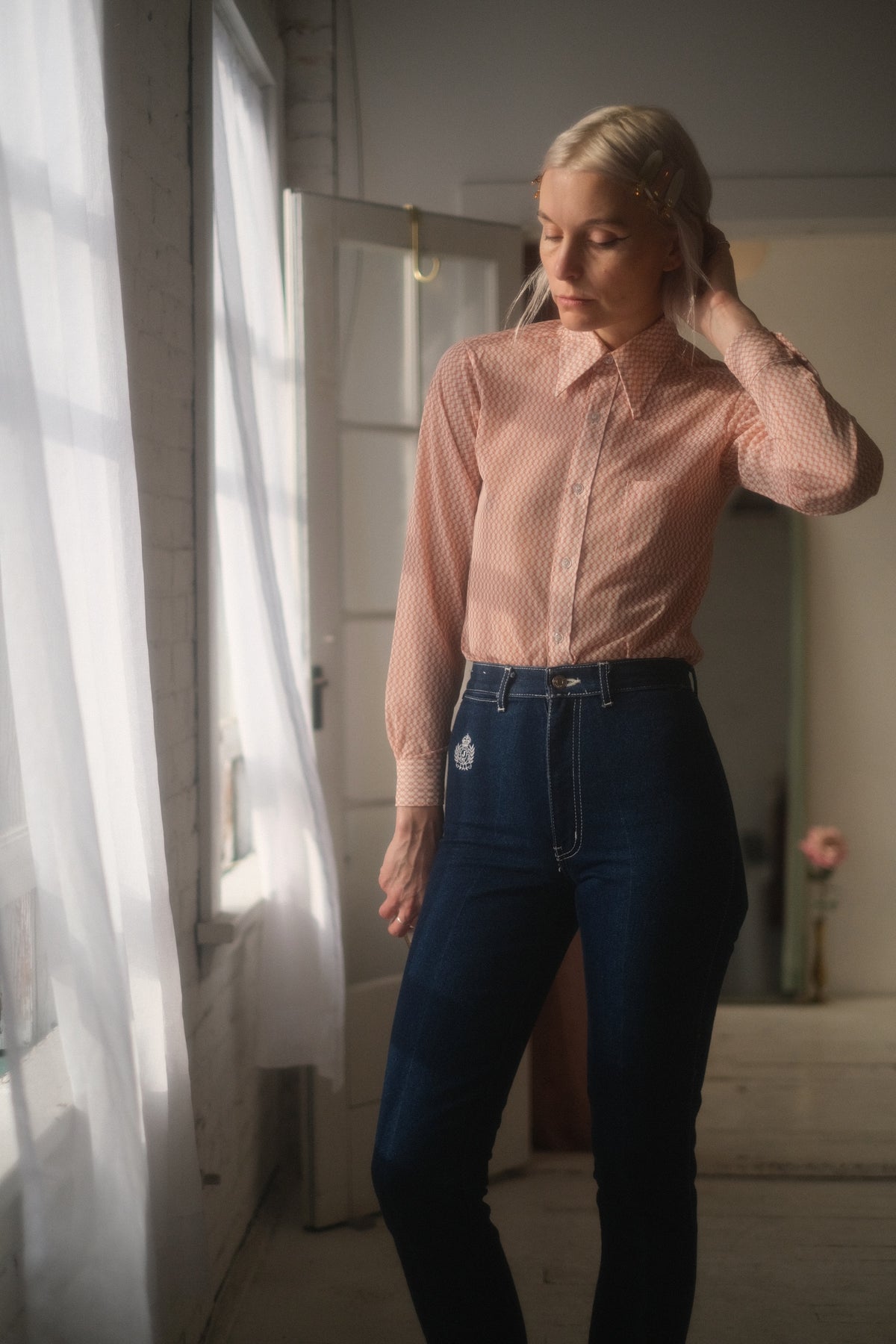 1970s Peach Oxford Shirt