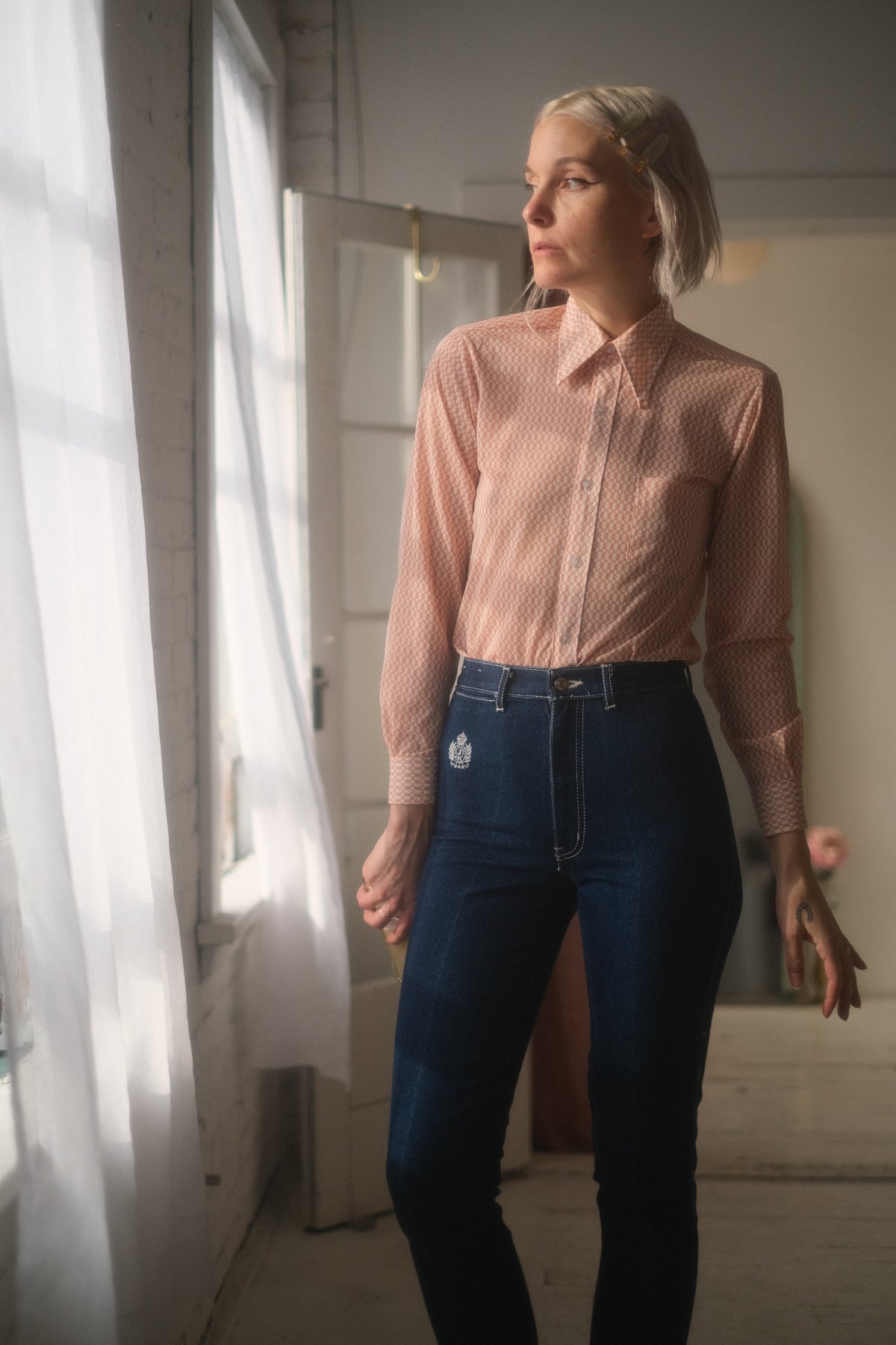 1970s Peach Oxford Shirt