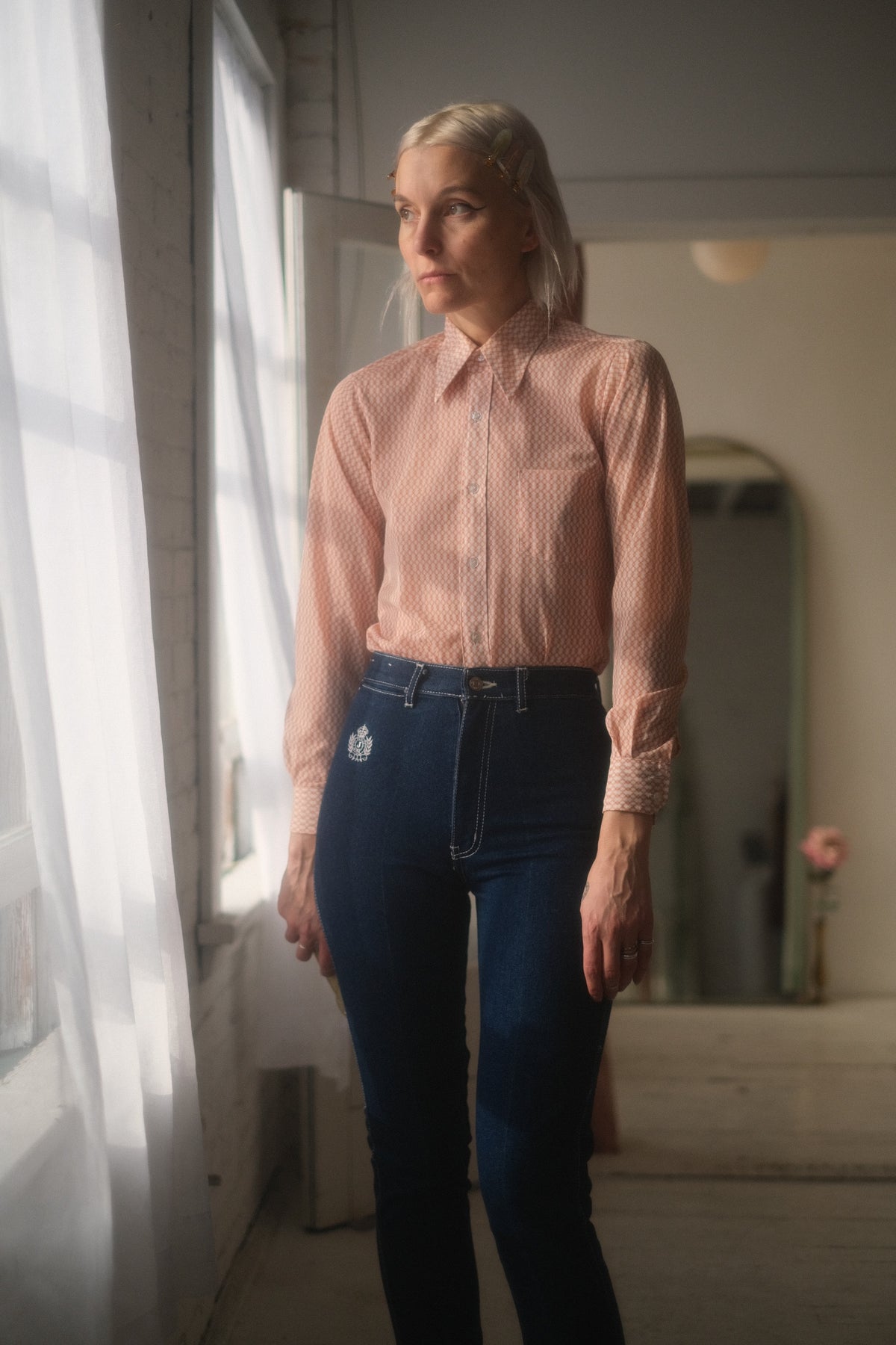 1970s Peach Oxford Shirt