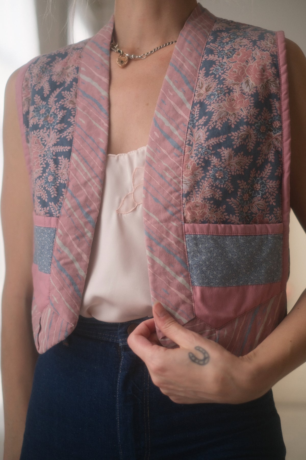 1970s Flora Quilt Vest