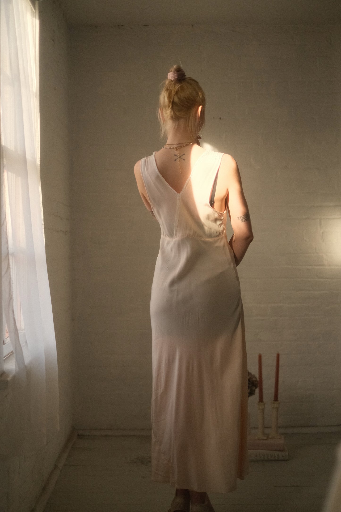 1940s Blush Slip Gown