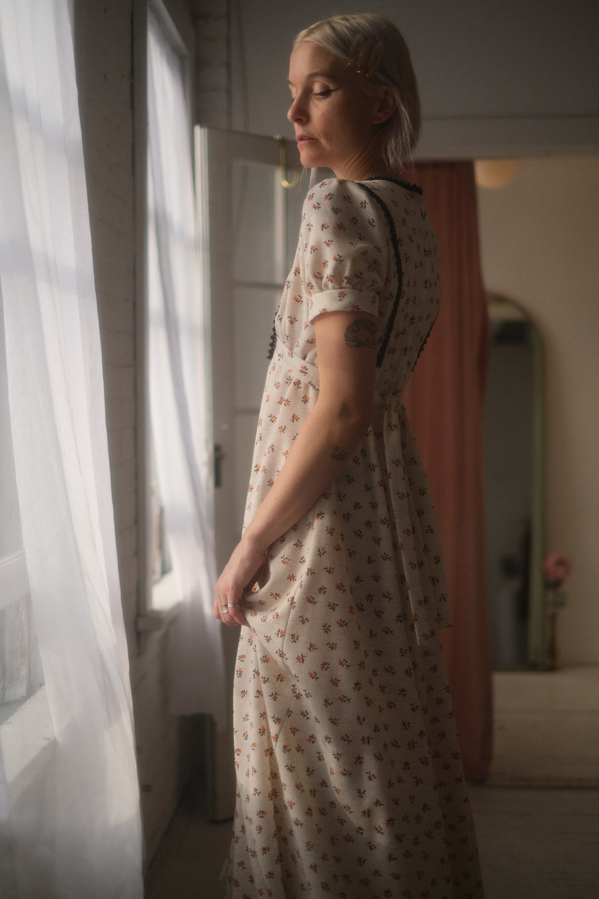 1970s Folk Flora Dress