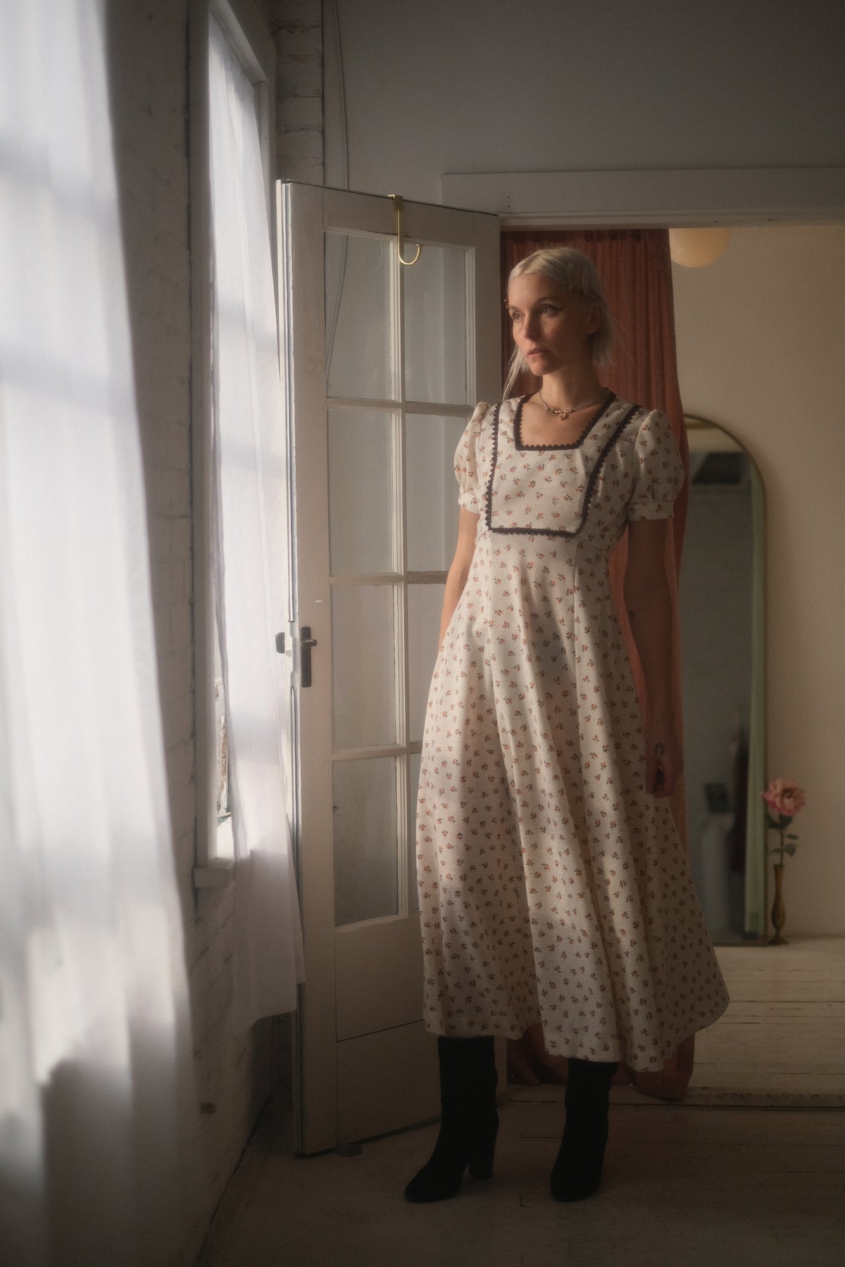1970s Folk Flora Dress