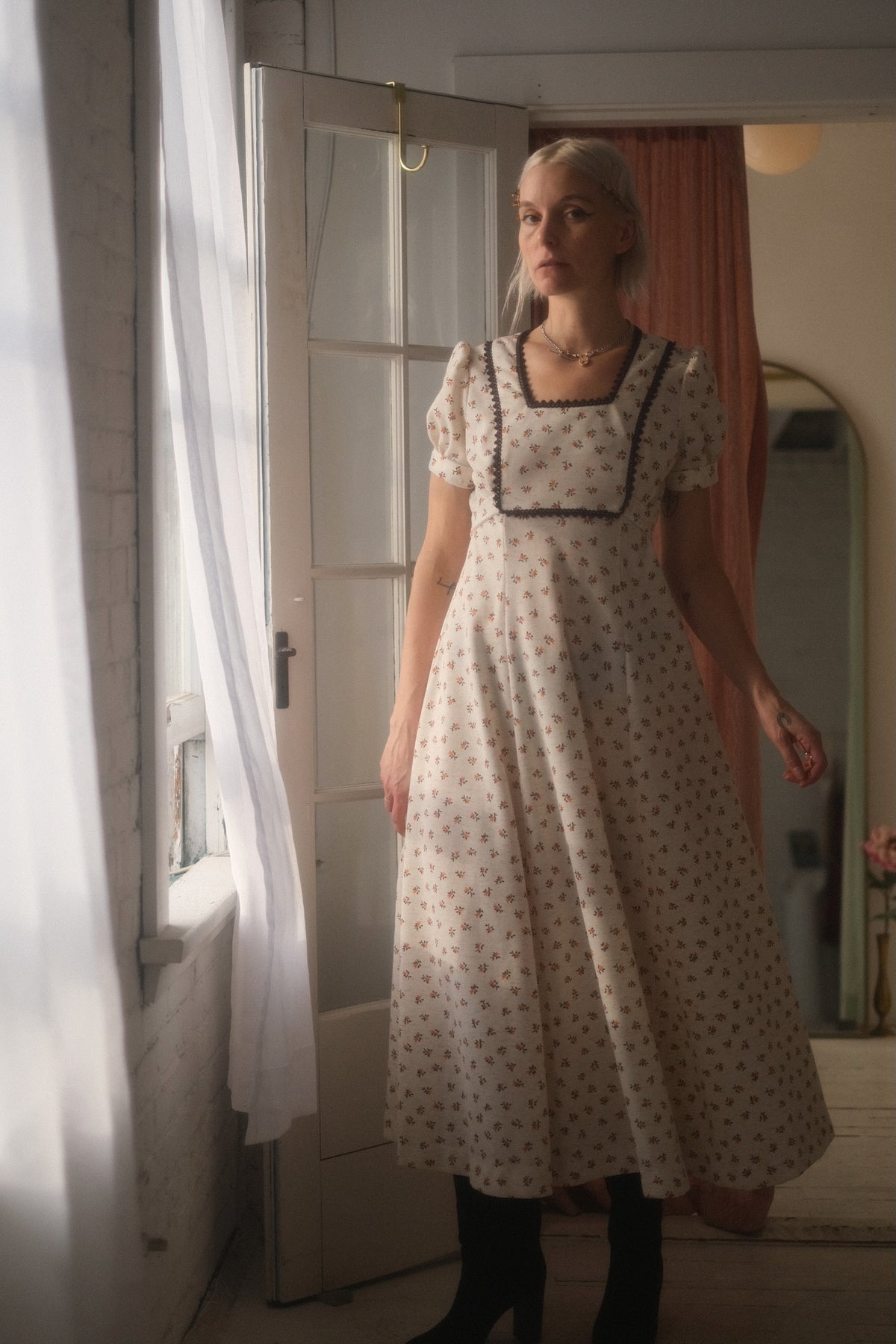 1970s Folk Flora Dress