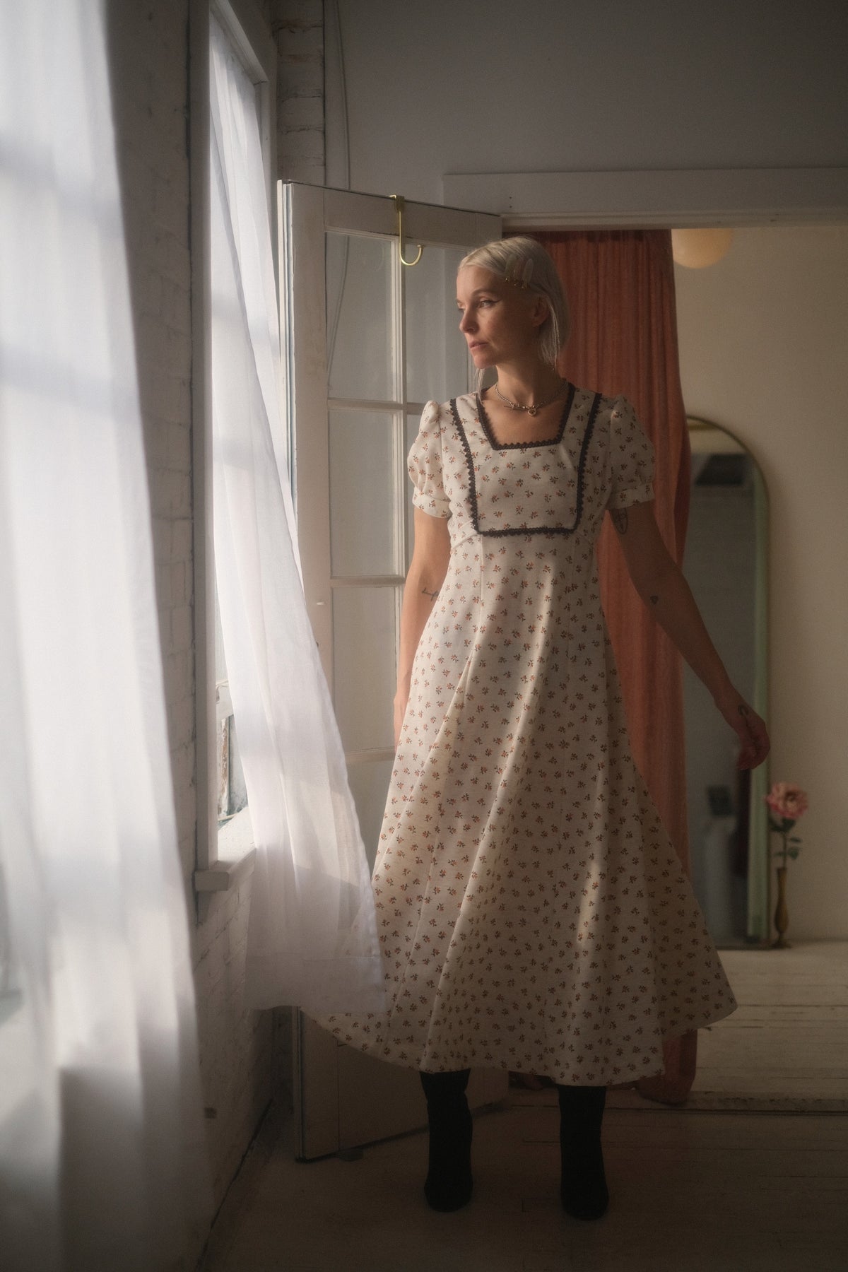1970s Folk Flora Dress