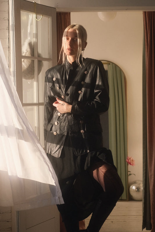 1980s Button Leather Jacket