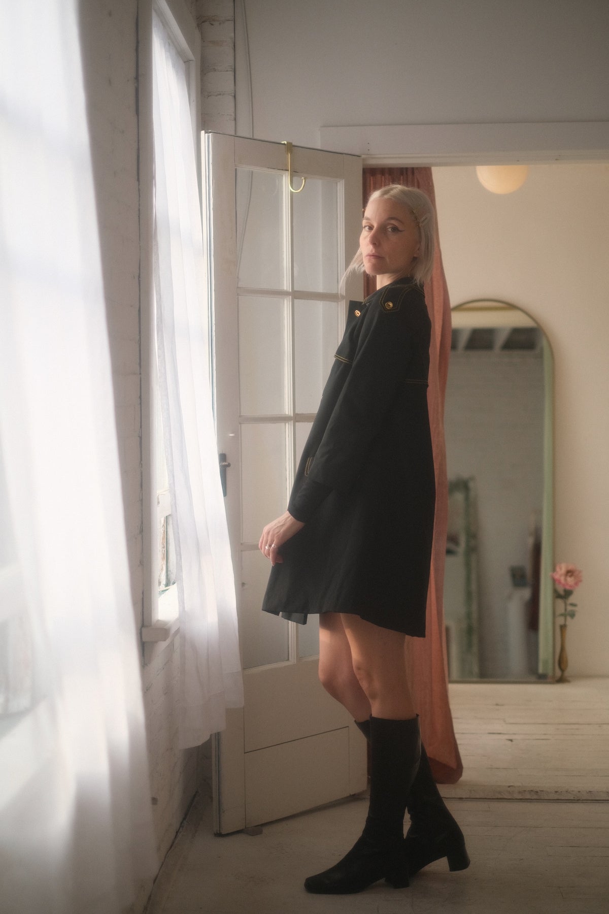 1960s Noir + Gold Trench