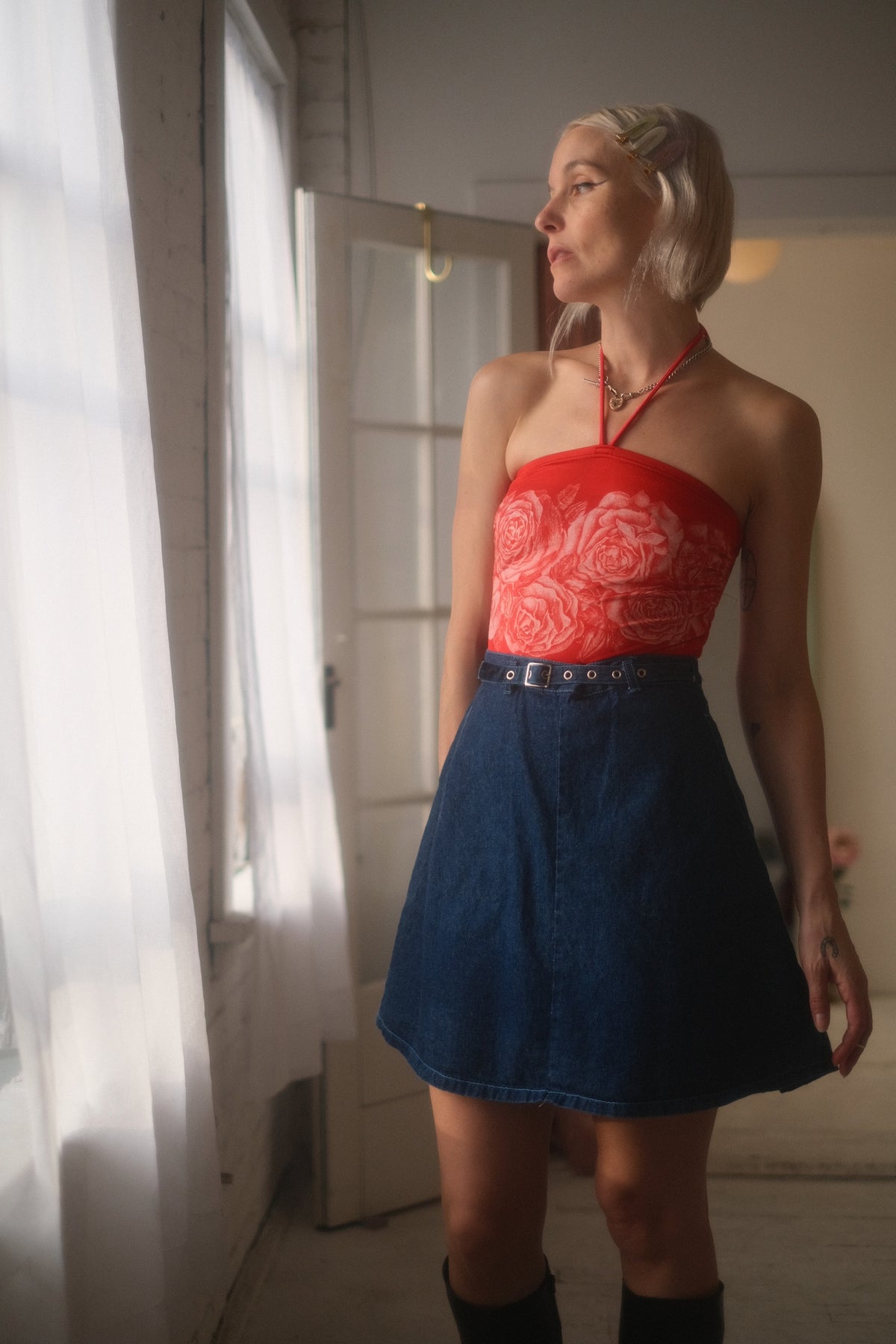 1970s Denim Wrap Skirt