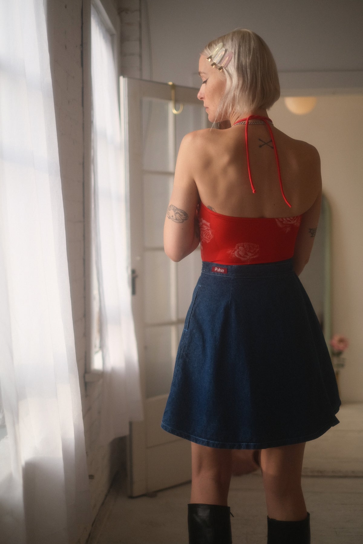 1970s Denim Wrap Skirt