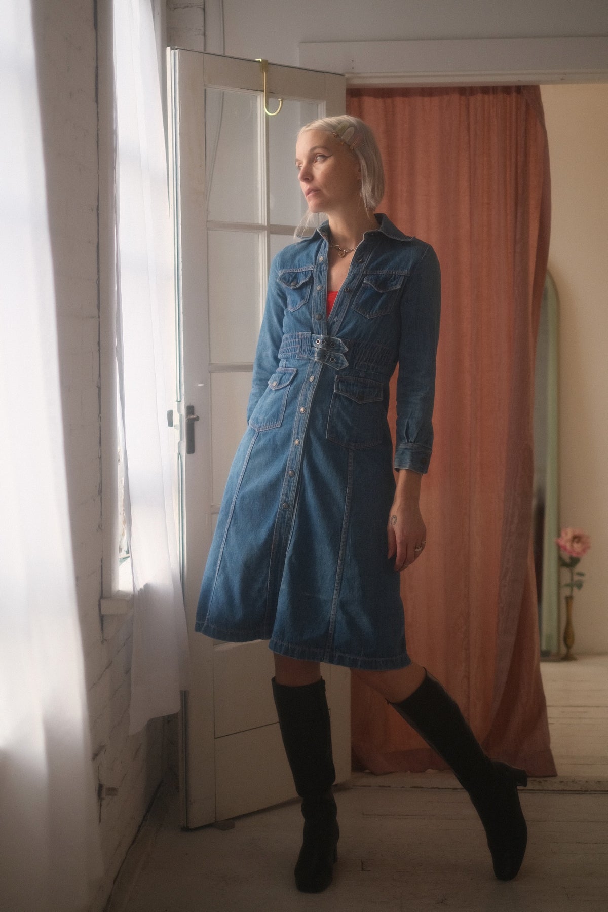 1970s Denim Trench