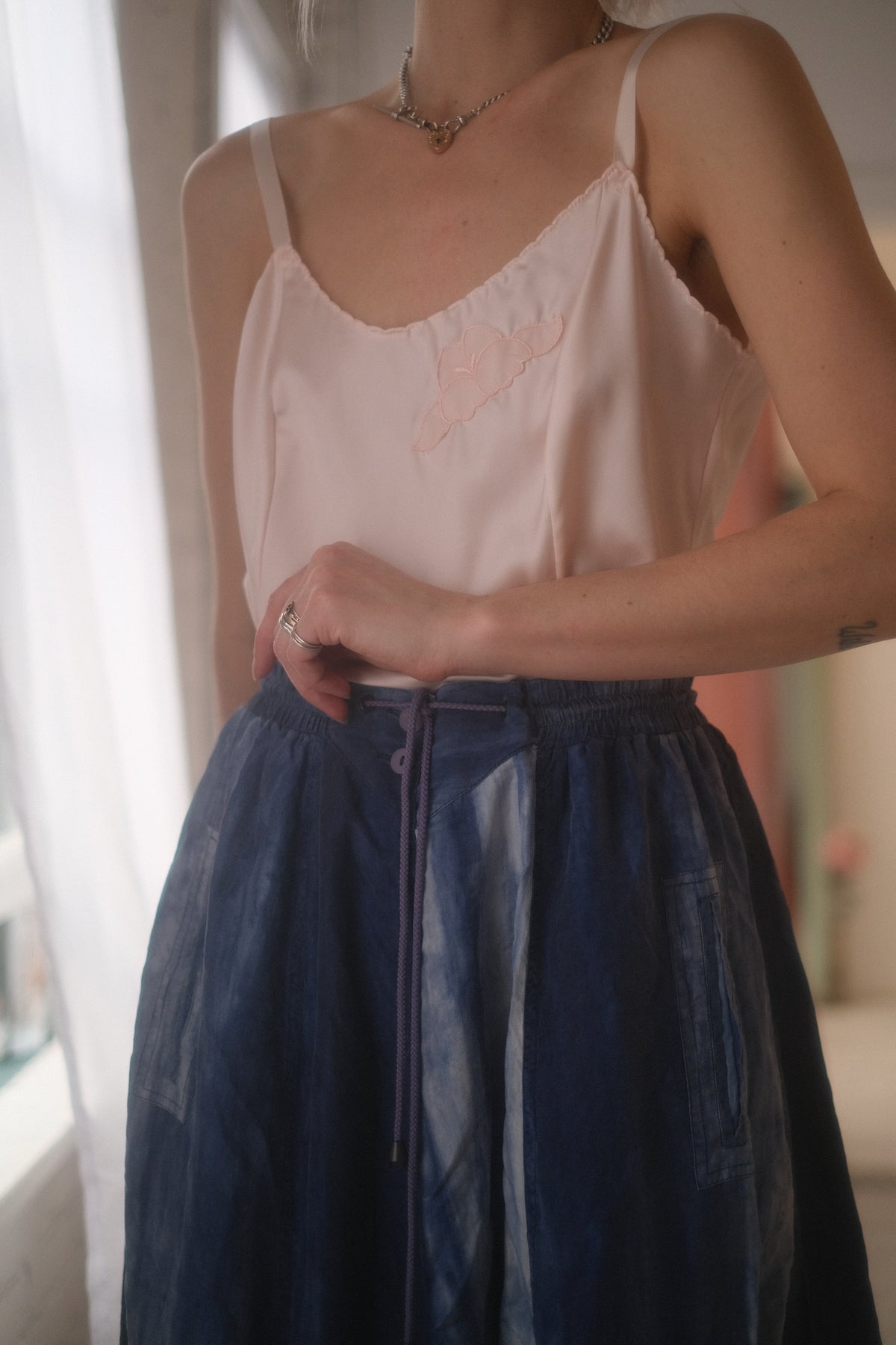 1980s Silk Watercolor Skirt