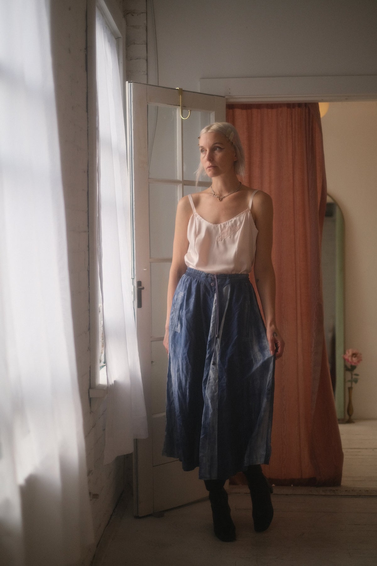 1980s Silk Watercolor Skirt