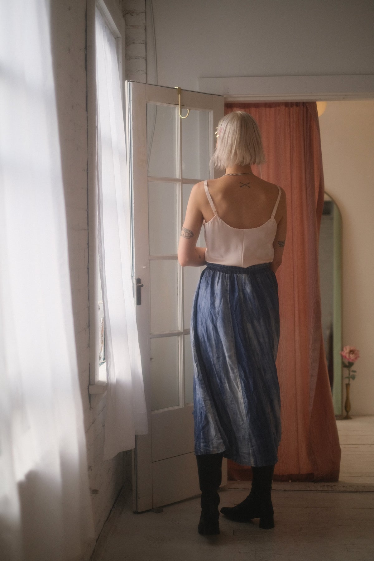 1980s Silk Watercolor Skirt