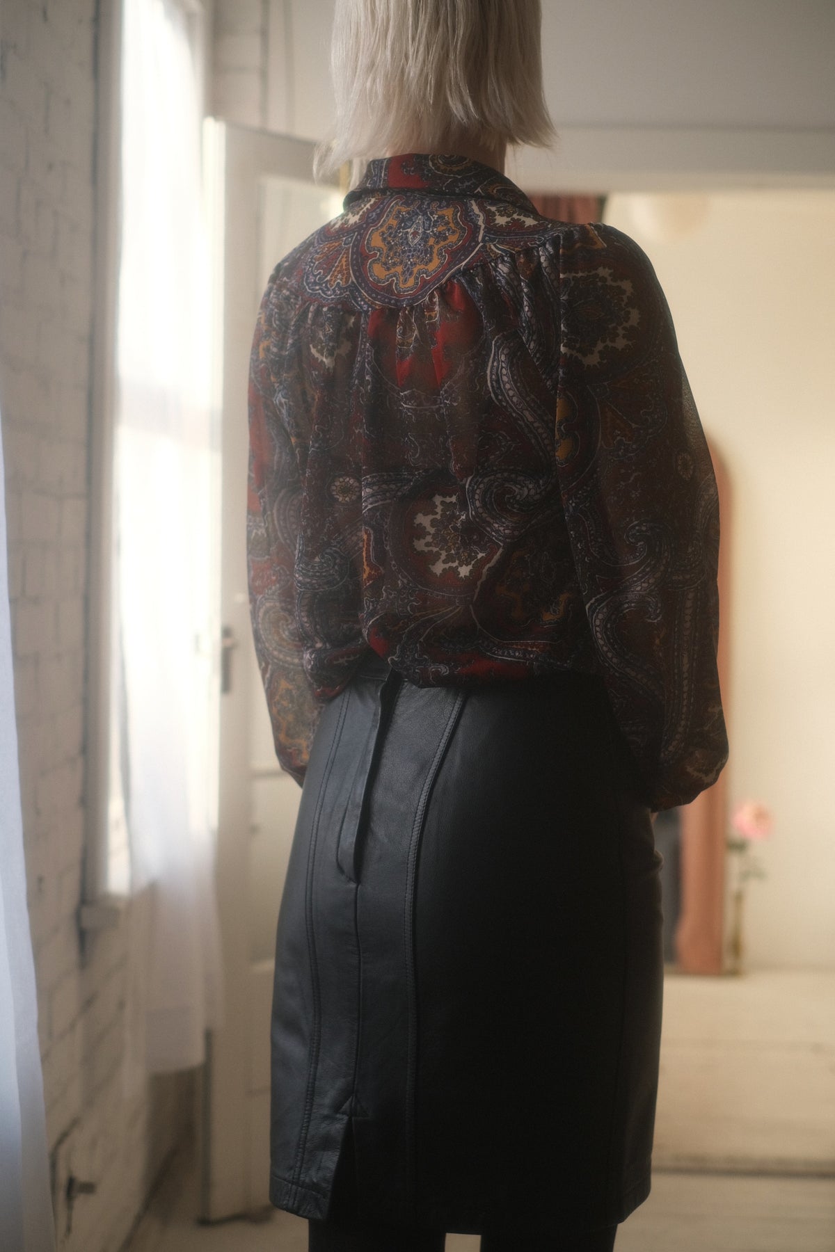 1980s Harley Davidson Leather Skirt 29