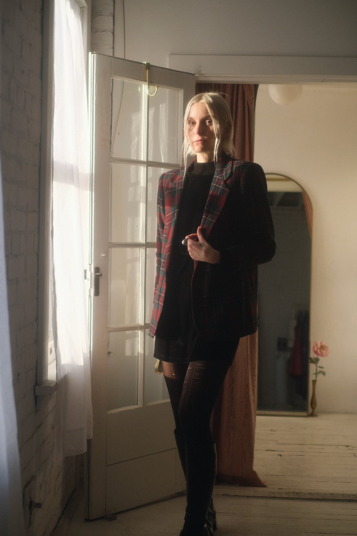 1980s Merlot Plaid Blazer
