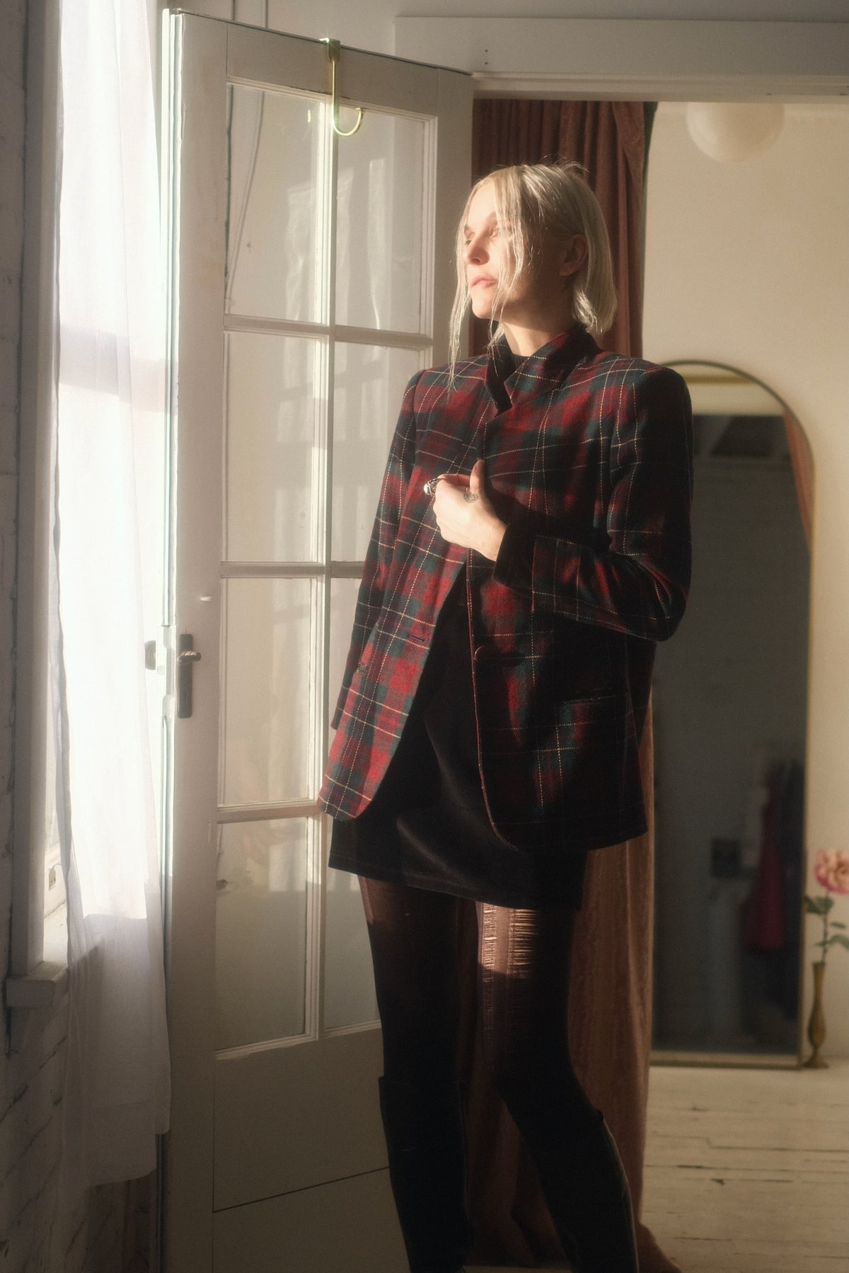 1980s Merlot Plaid Blazer