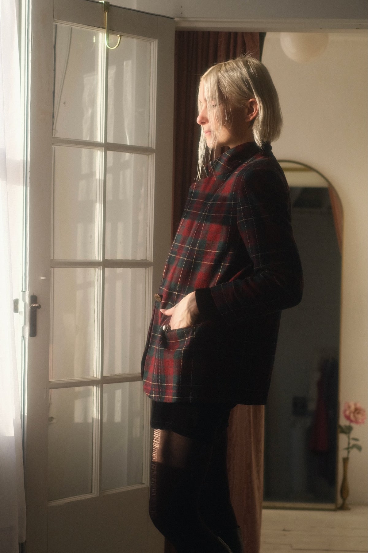 1980s Merlot Plaid Blazer