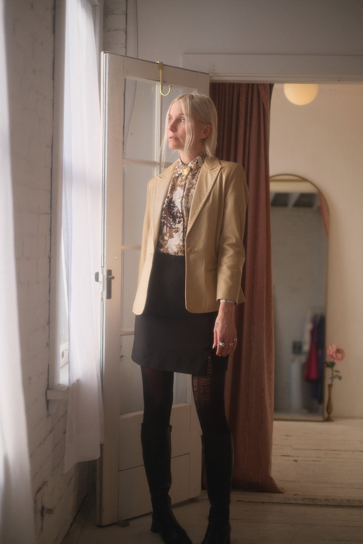 1990s Nude Leather Jacket