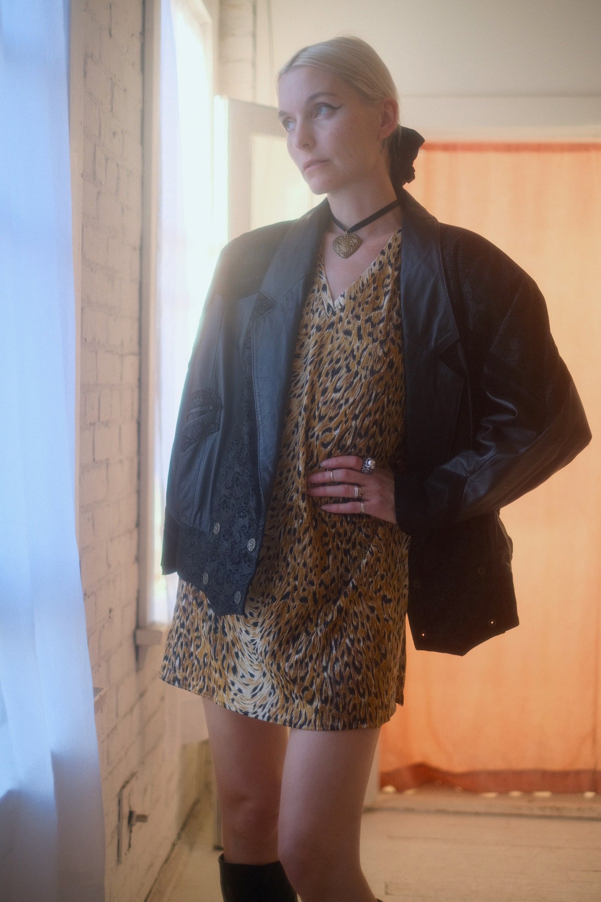 1980s Floral Leather Jacket