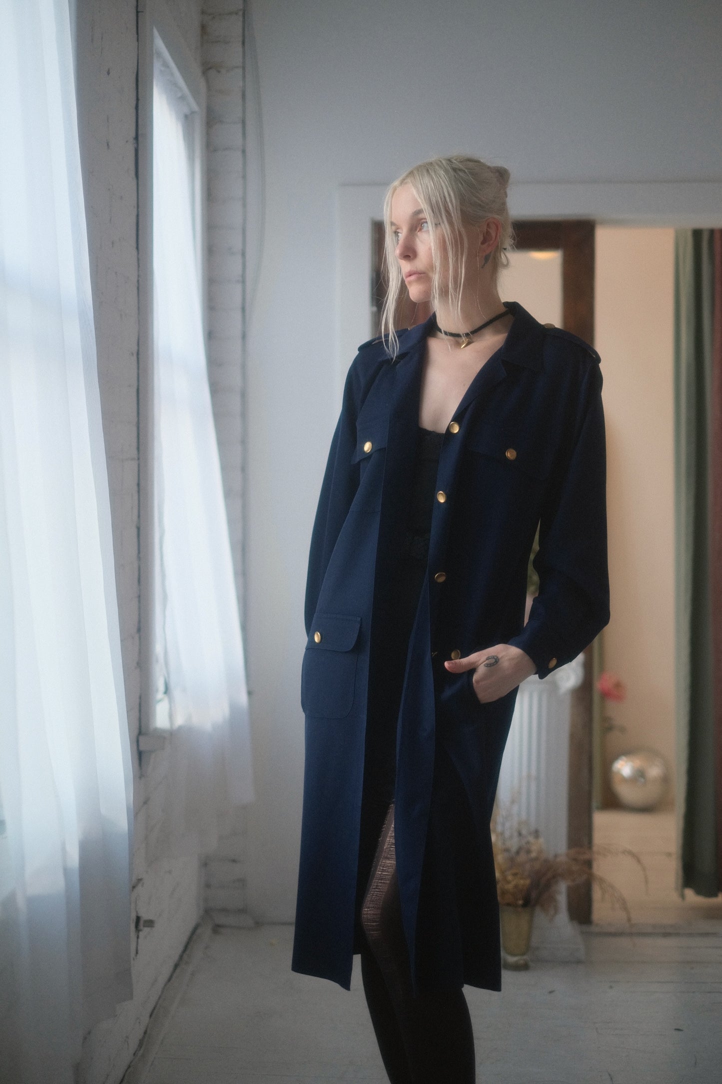 1980s Navy + Gold Jacket