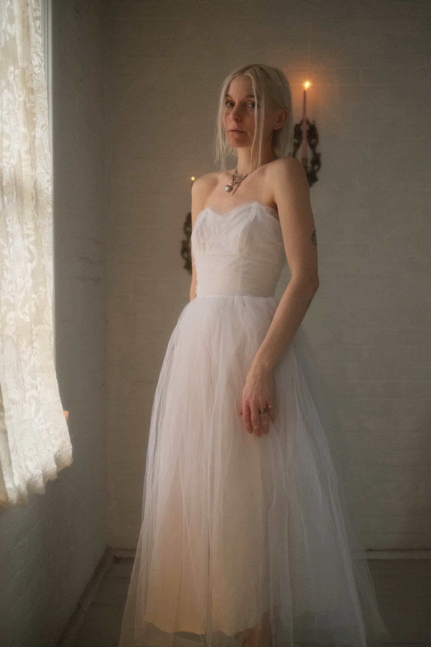 1950s Ivory Ballerina Gown