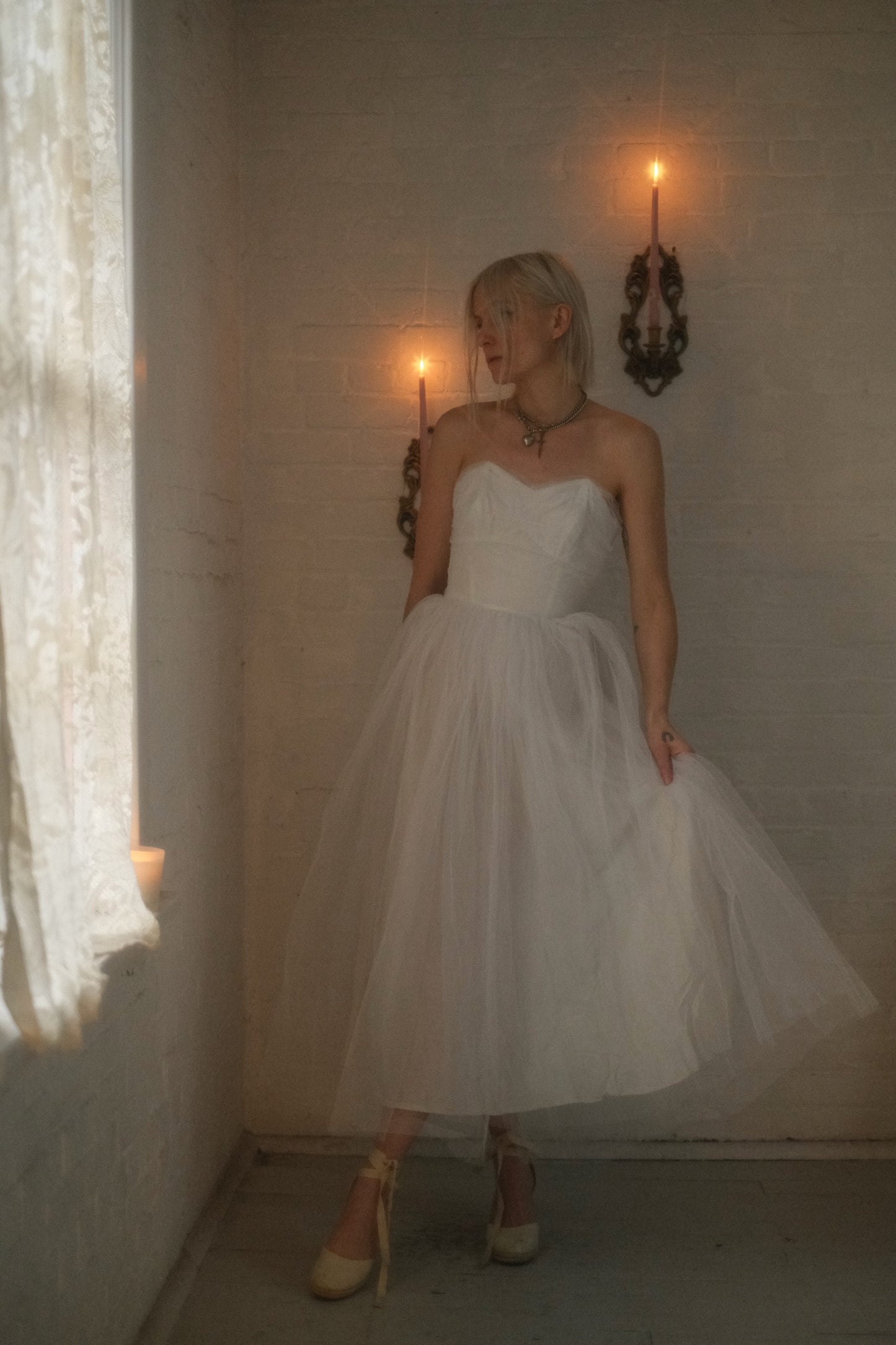 1950s Ivory Ballerina Gown