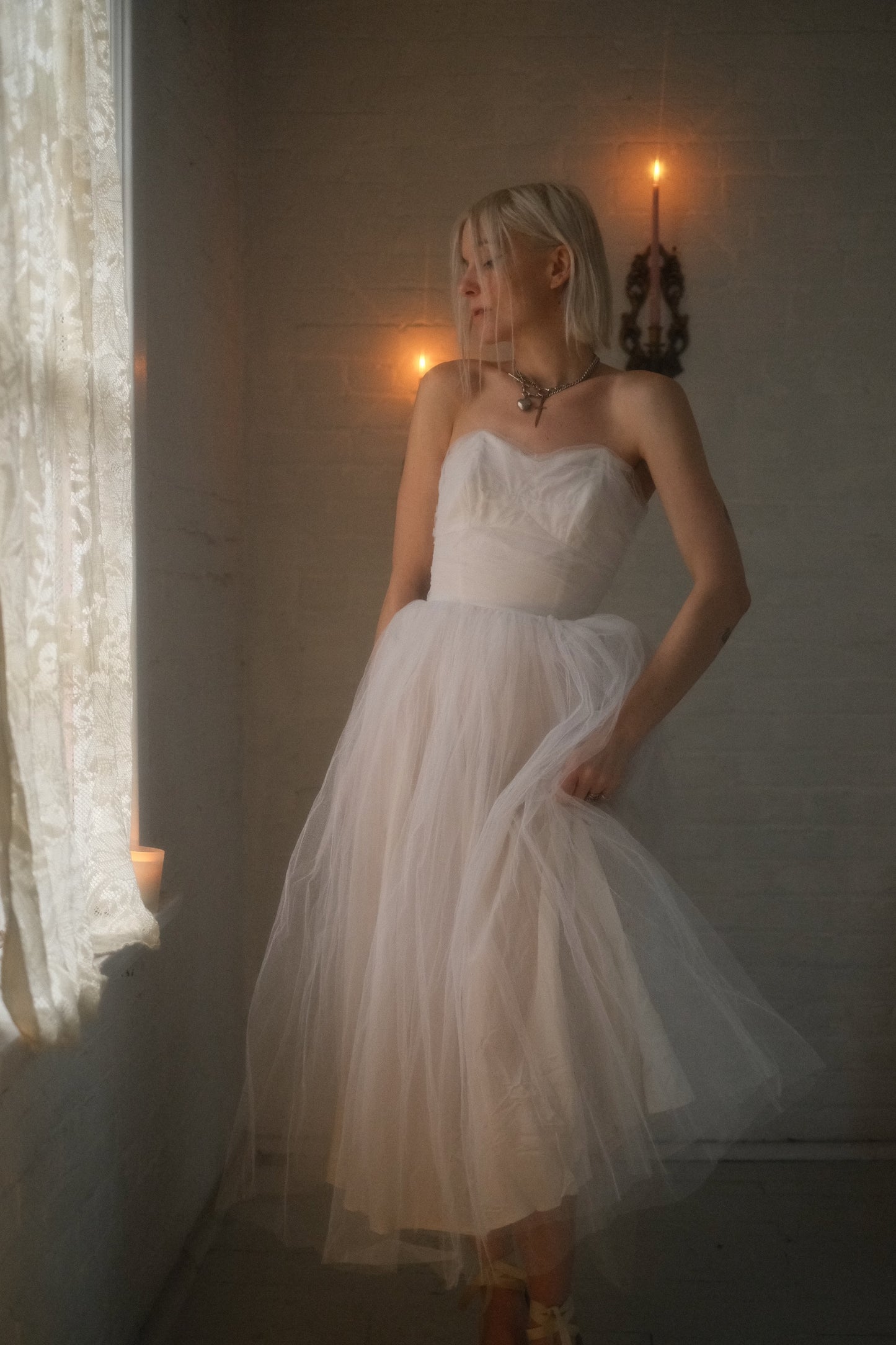 1950s Ivory Ballerina Gown
