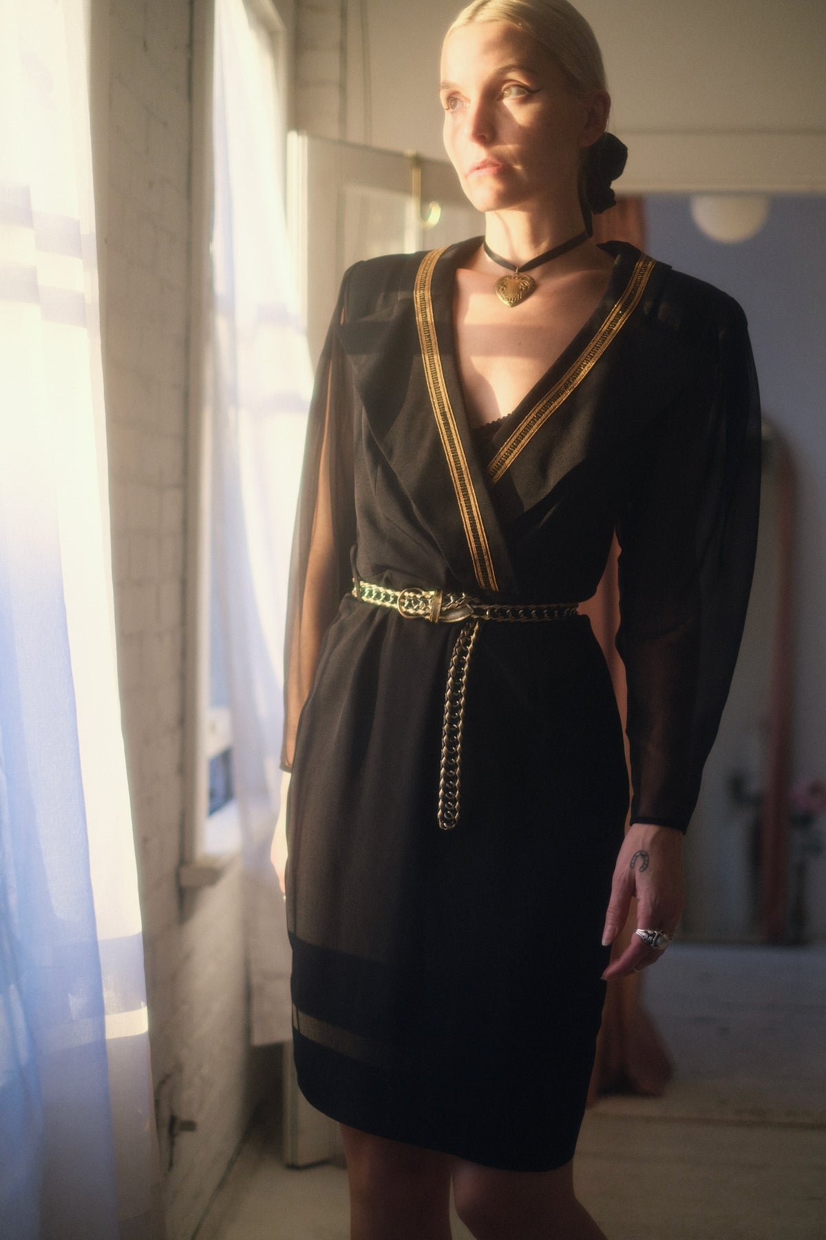 1980s Noir + Gold Belt