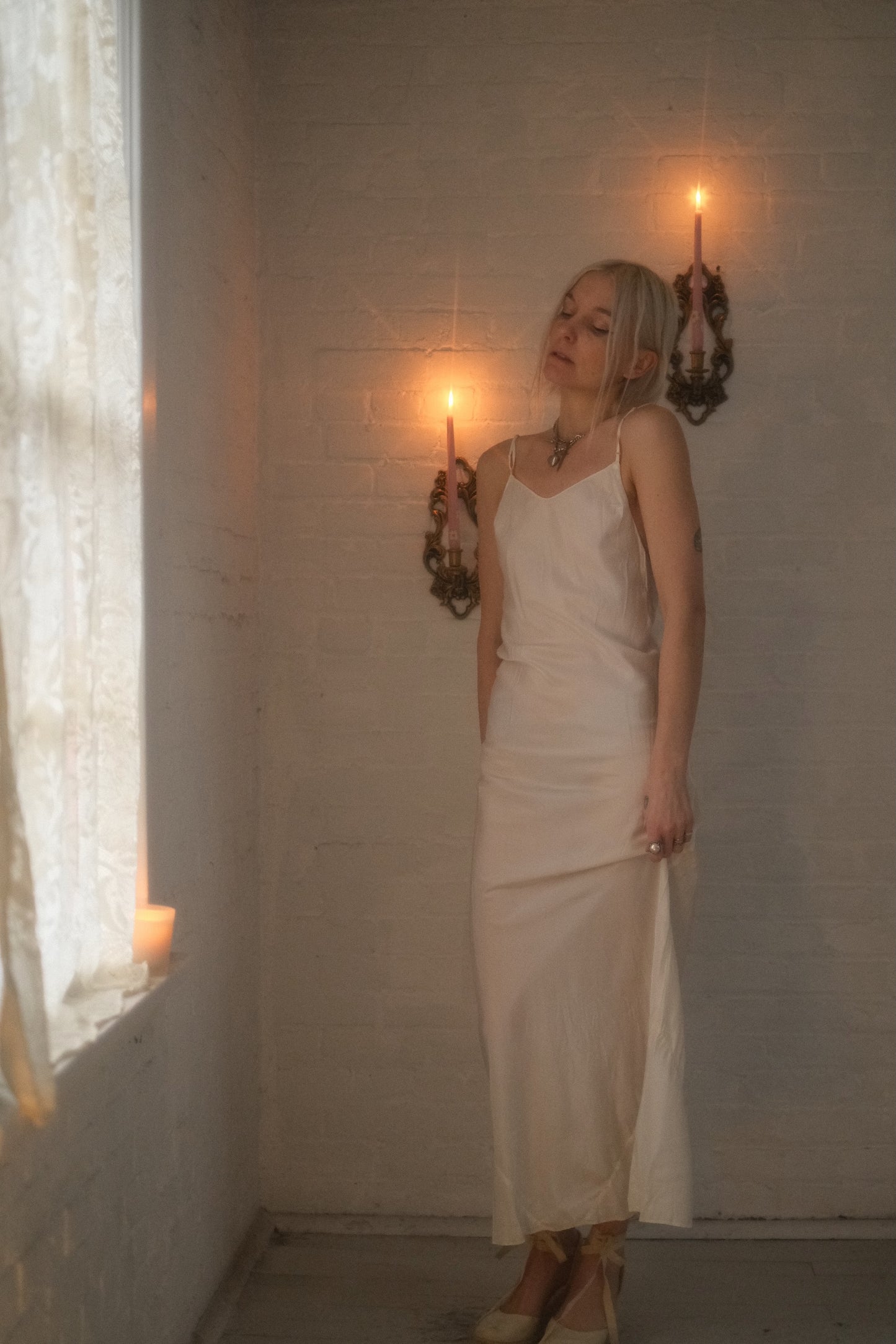 1940s Ivory Slip Gown