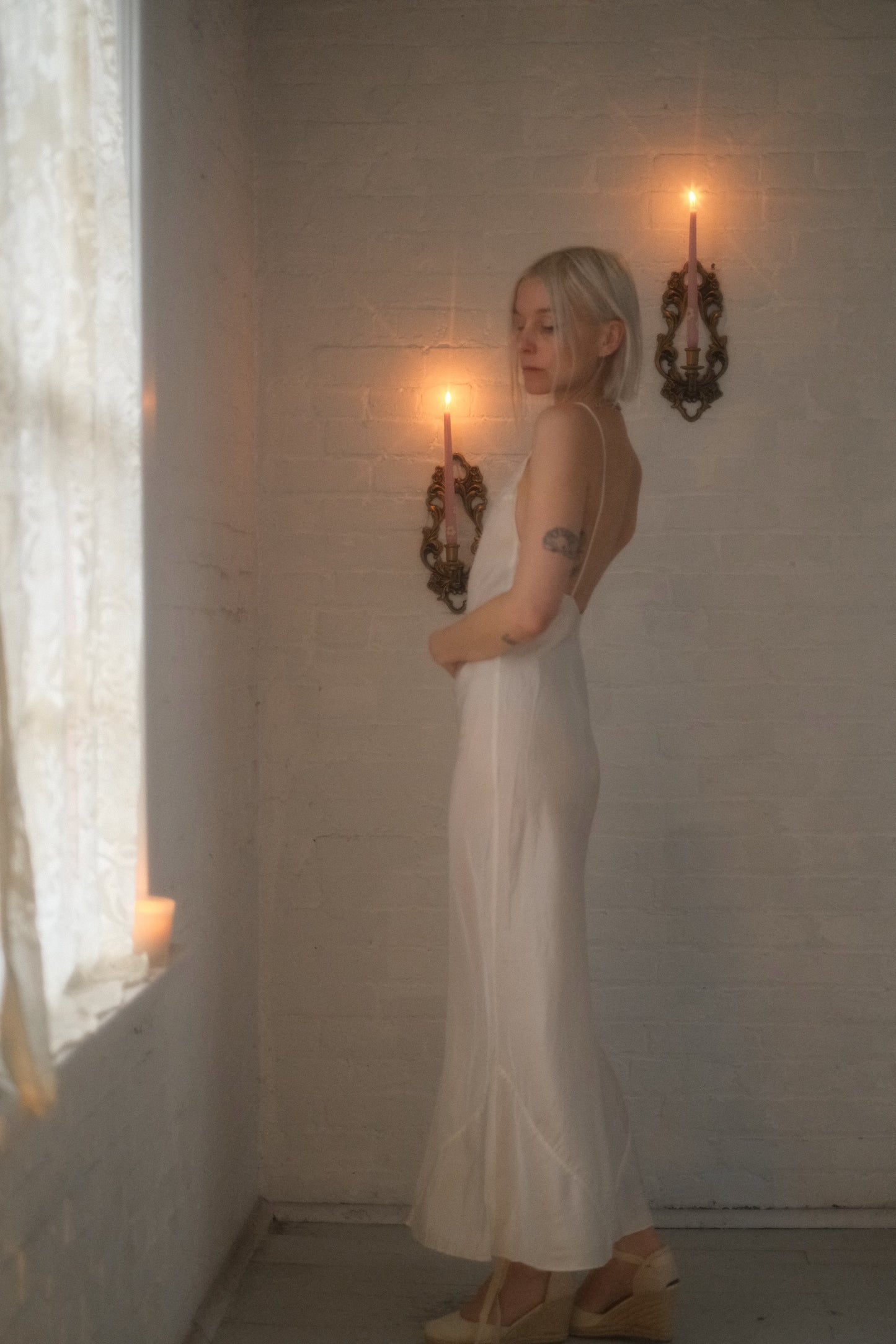 1940s Ivory Slip Gown