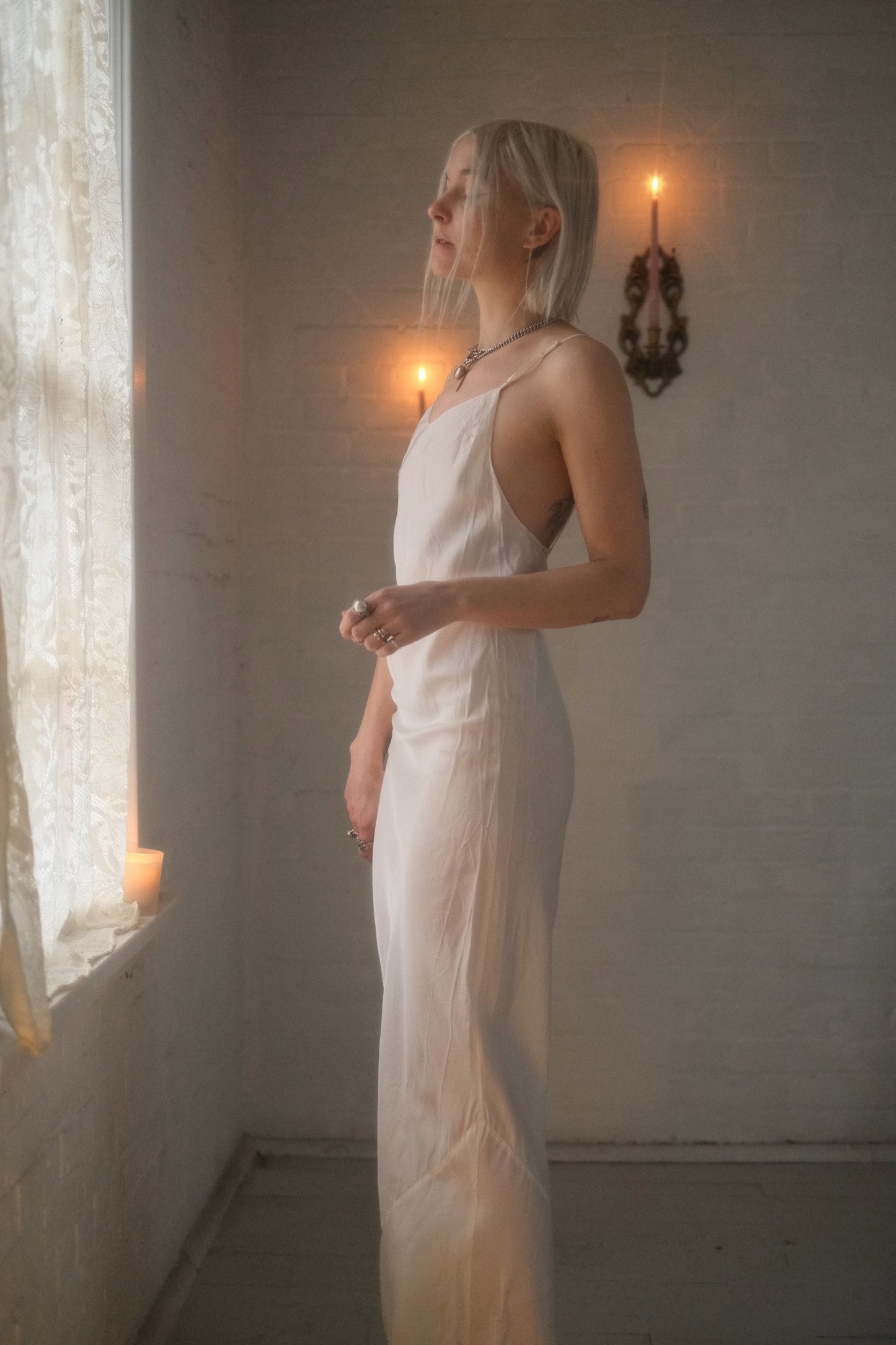 1940s Ivory Slip Gown