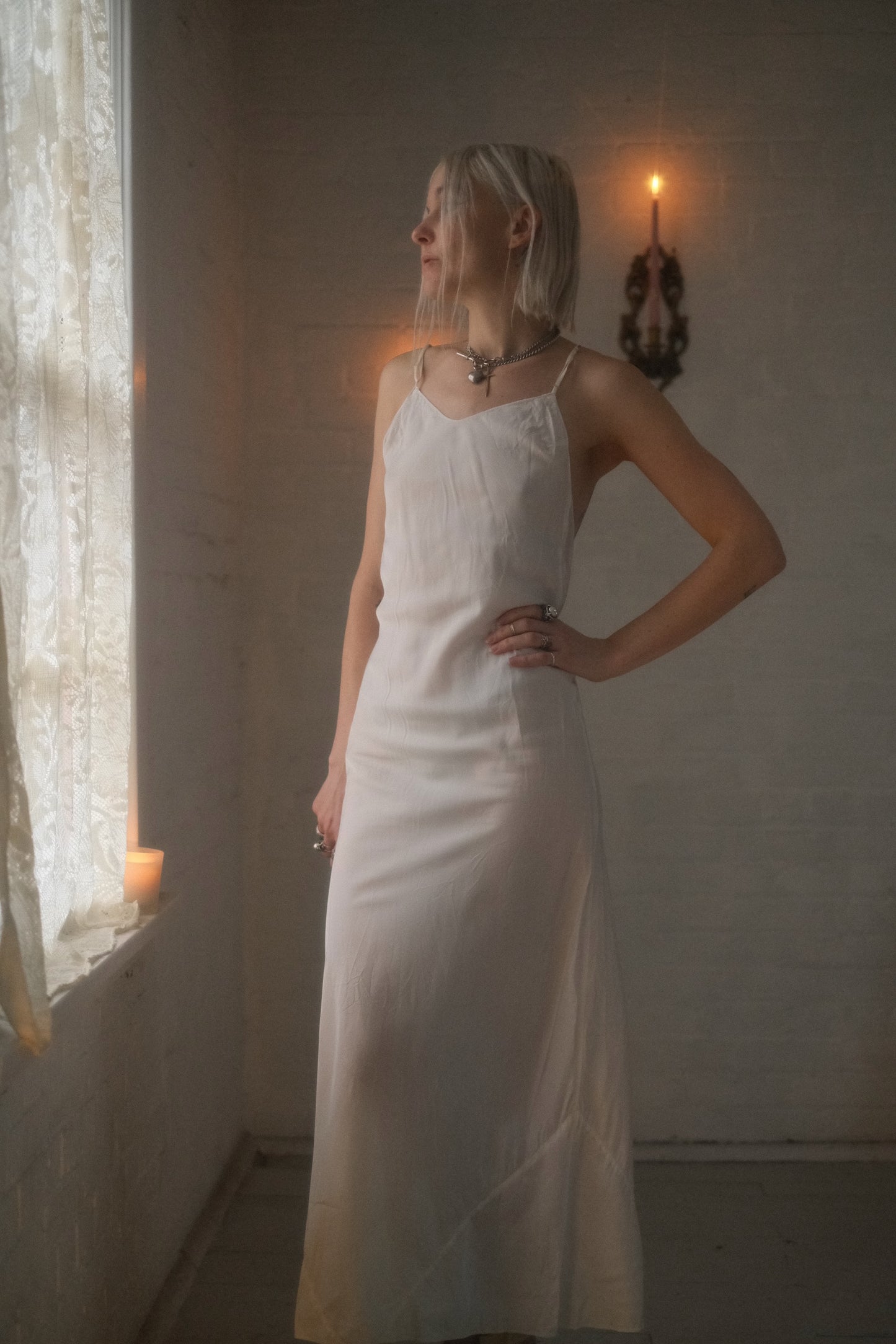 1940s Ivory Slip Gown