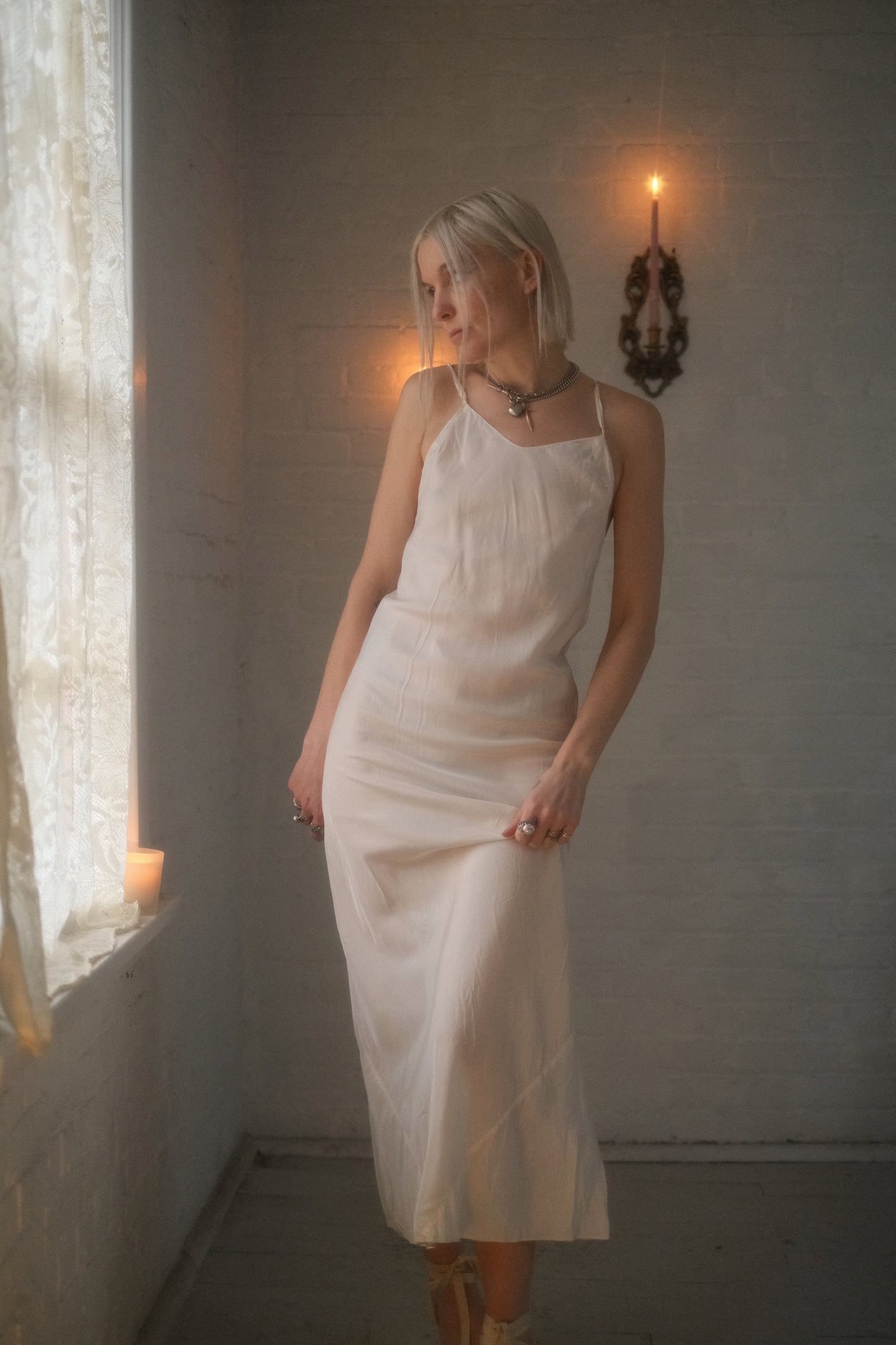 1940s Ivory Slip Gown