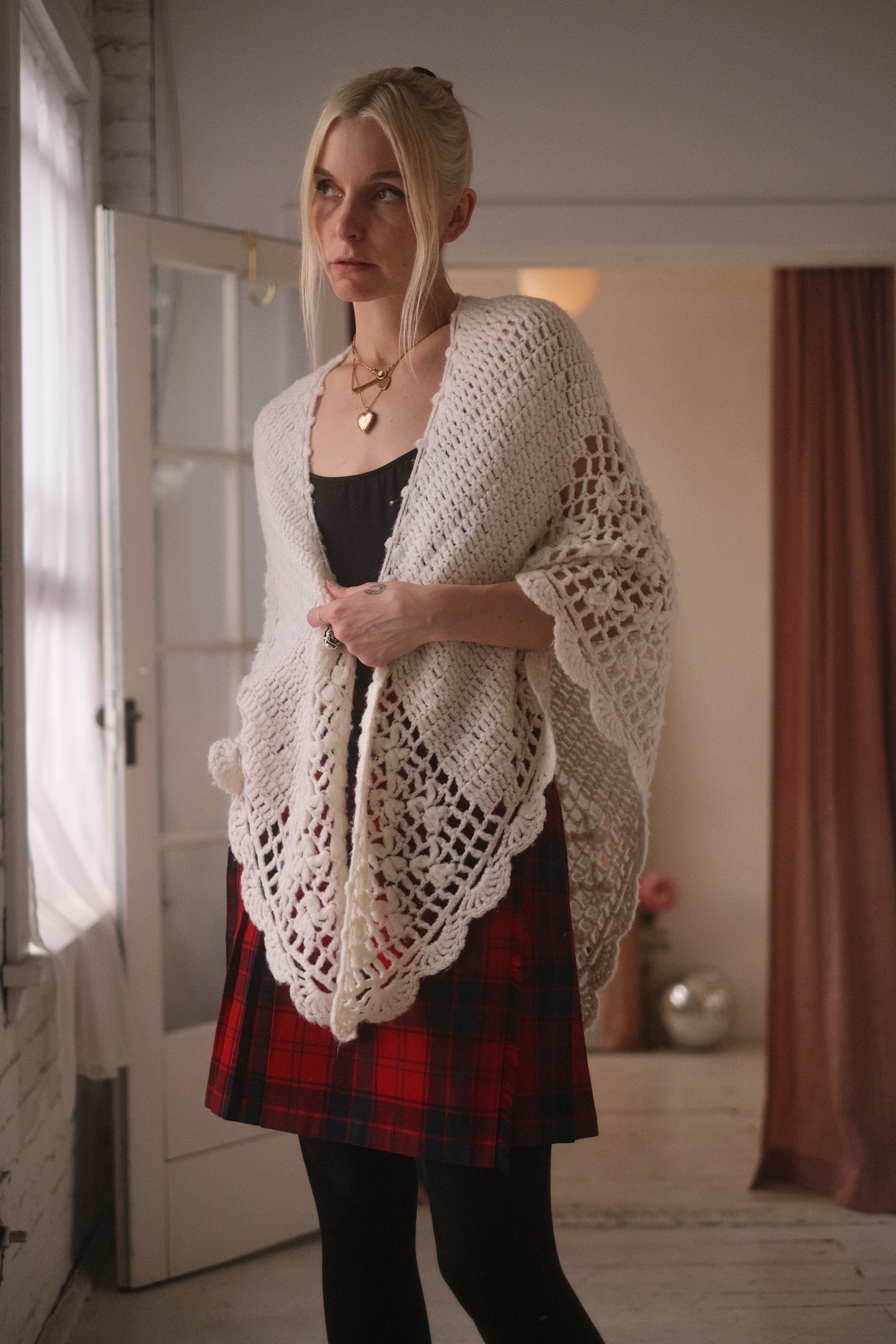 Knit Poncho Shawl