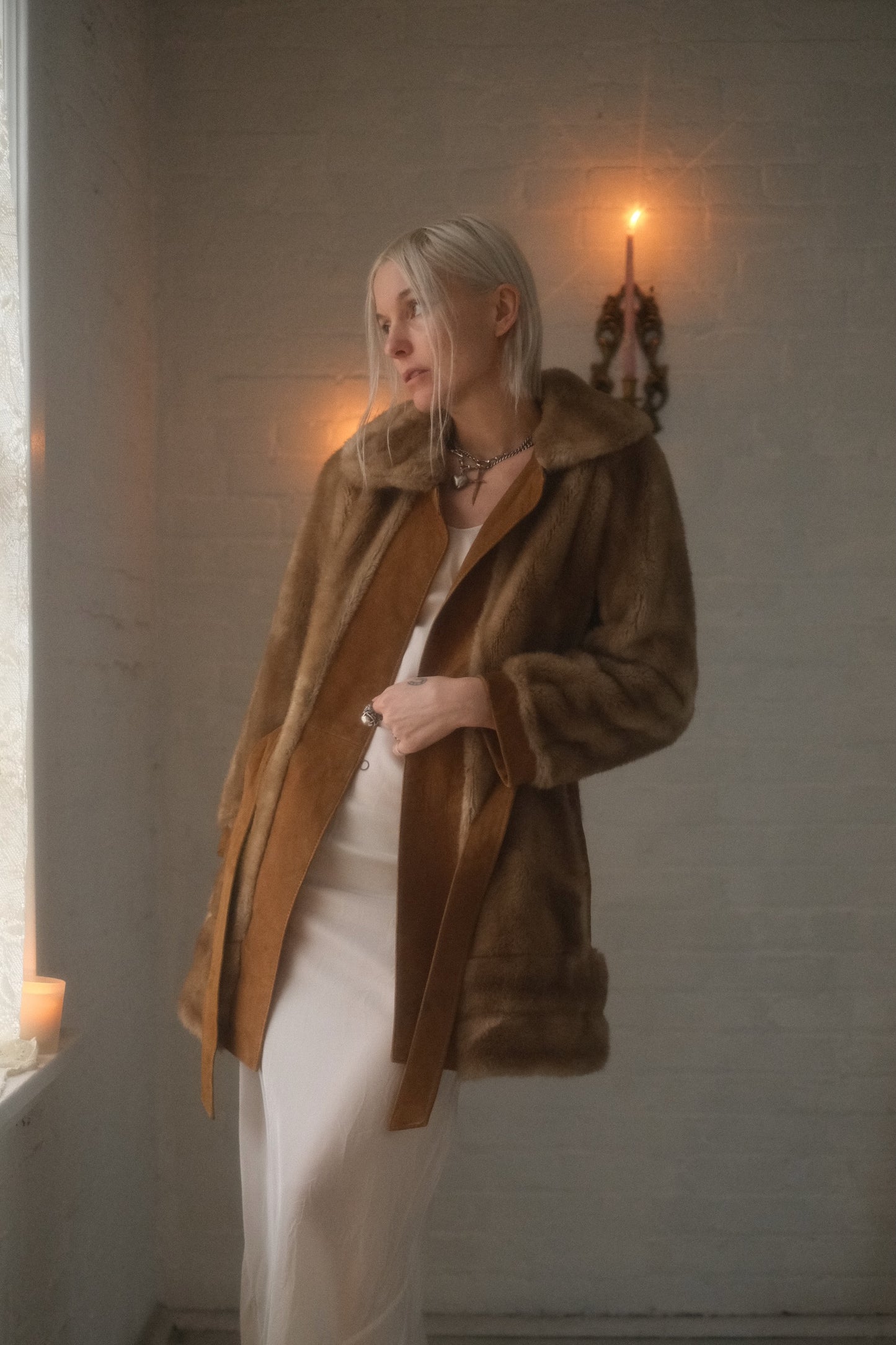1960s Cinnamon Faux Fur Coat