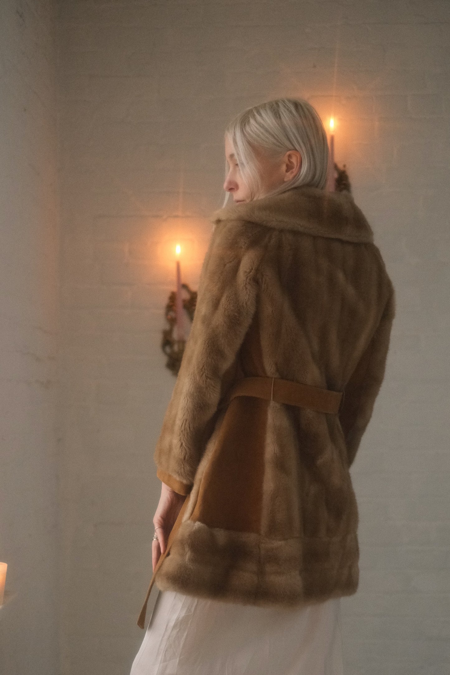 1960s Cinnamon Faux Fur Coat