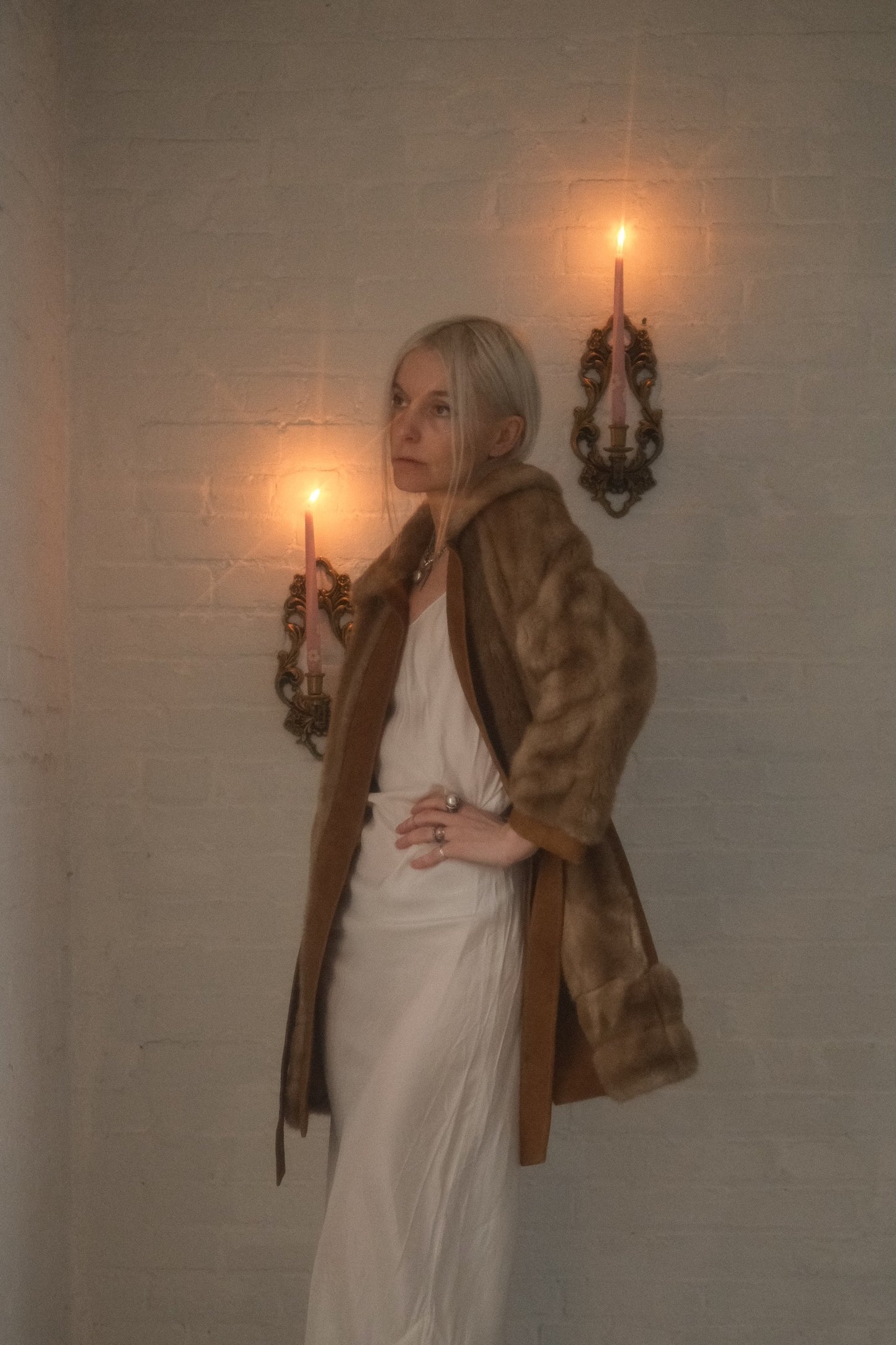 1960s Cinnamon Faux Fur Coat