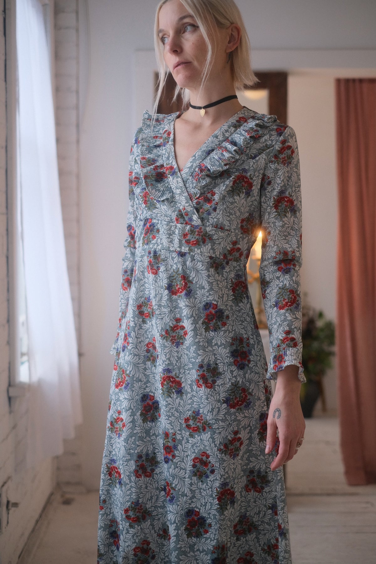 1970s Sage Fleur Gown