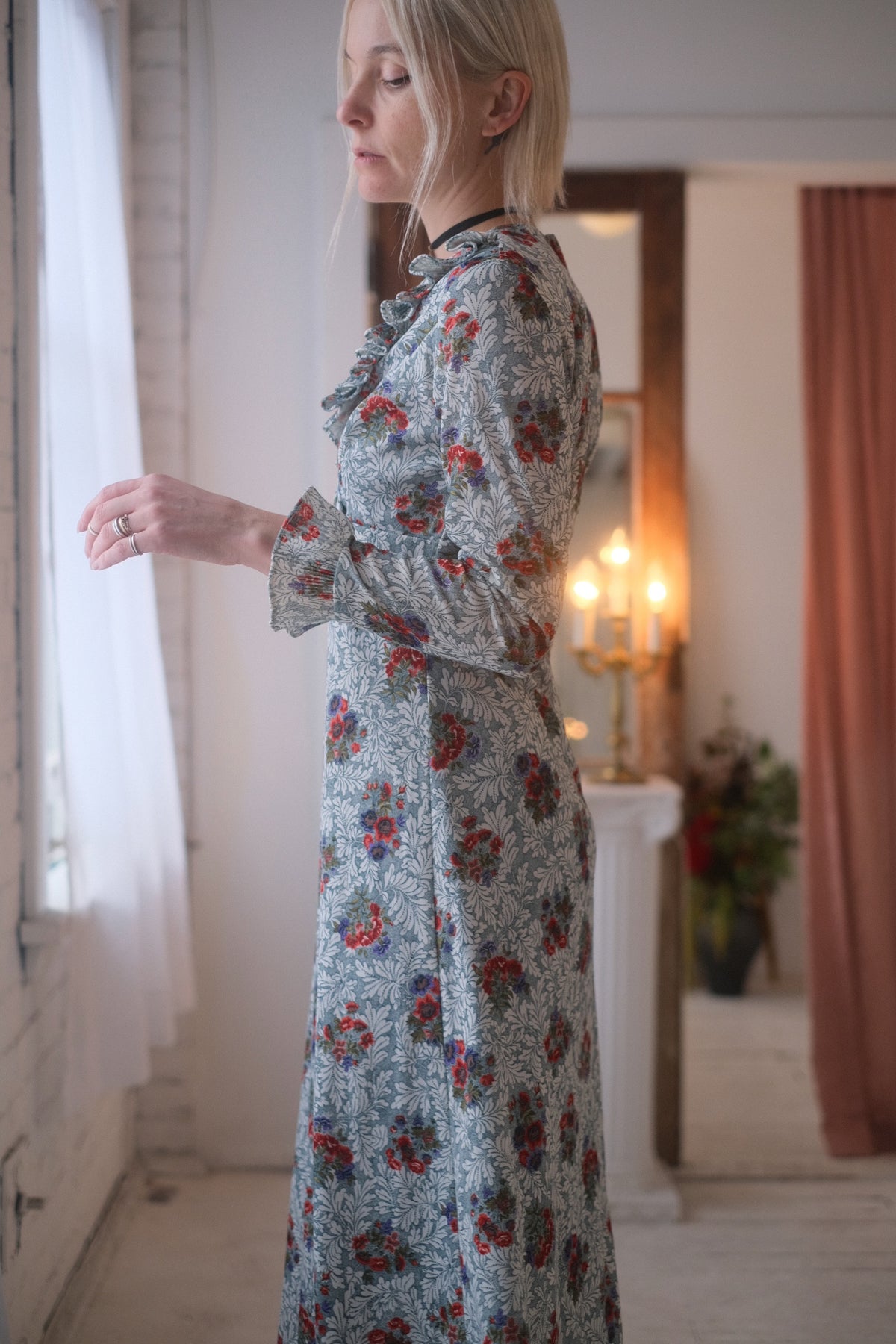 1970s Sage Fleur Gown