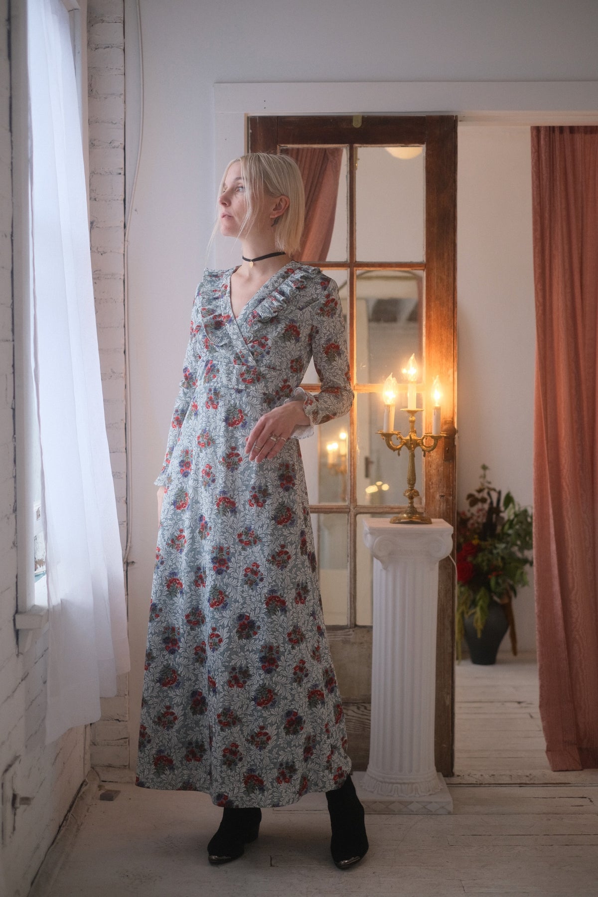 1970s Sage Fleur Gown