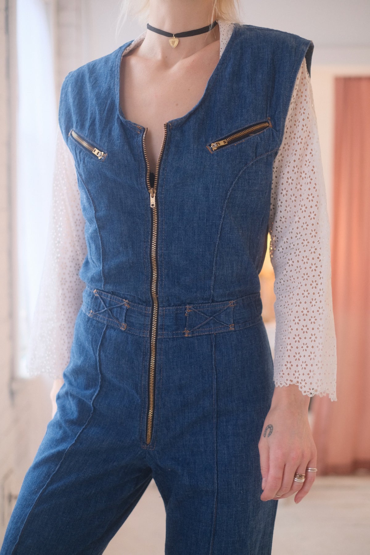 1980s Denim Jumpsuit