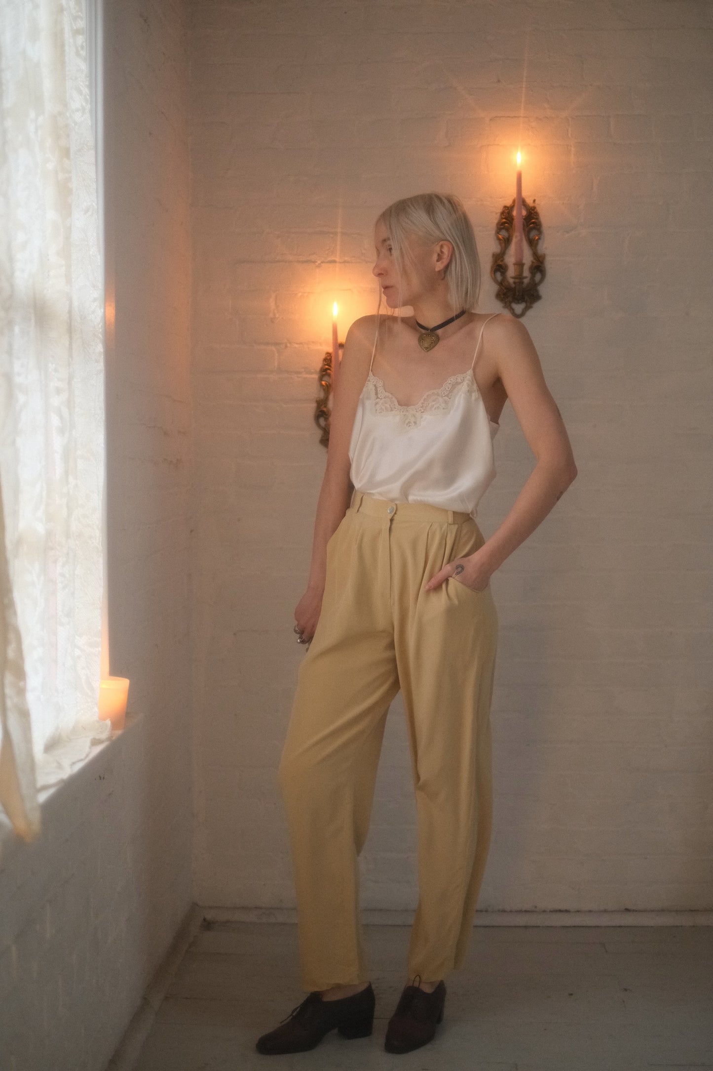 1990s Dulce Silk Trousers