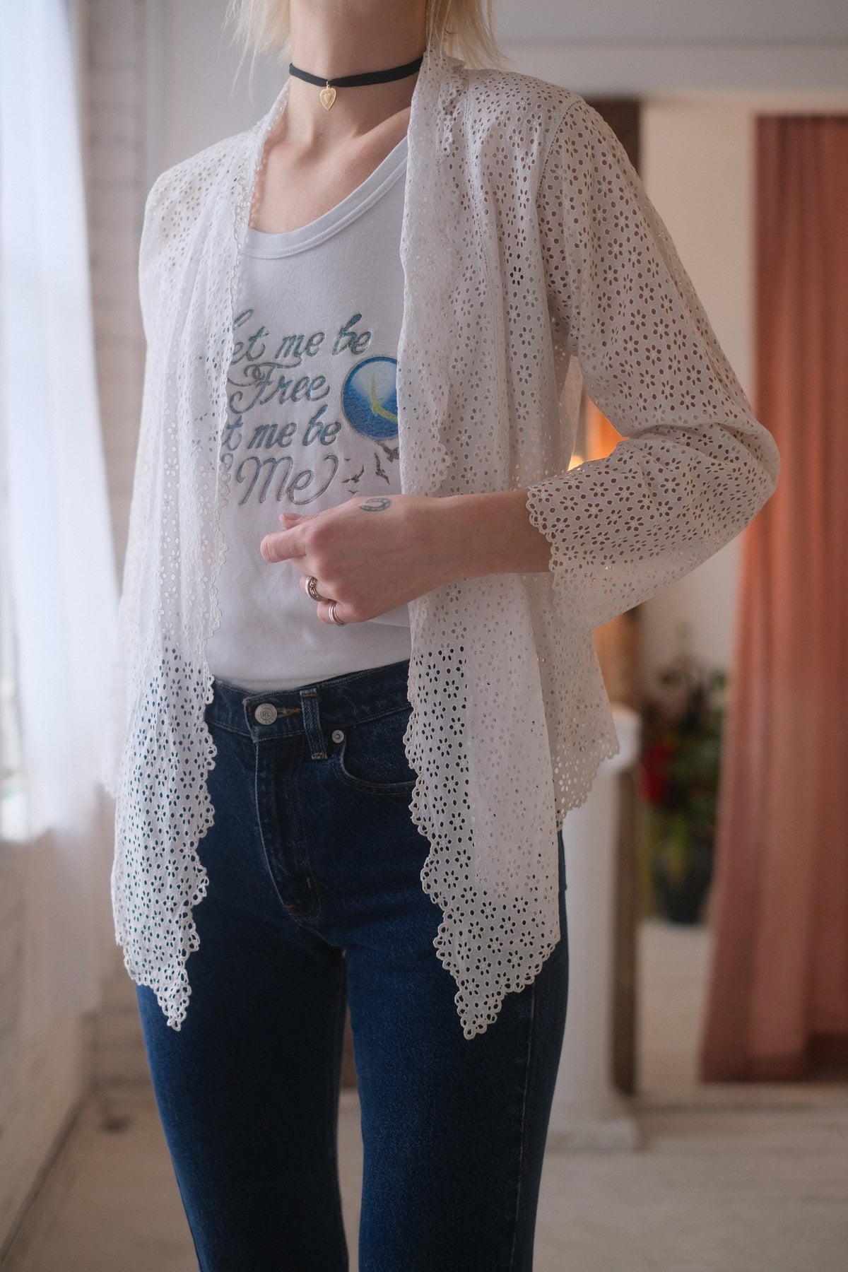 Antique Eyelet Cardi