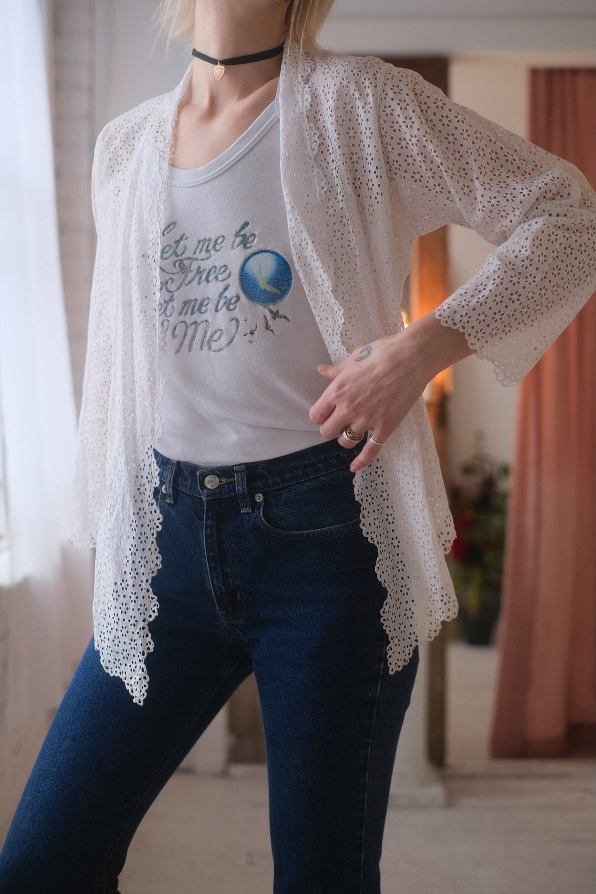 Antique Eyelet Cardi